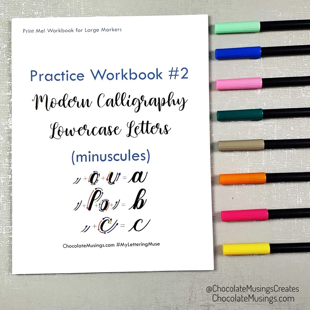 Lowercase Modern Calligraphy Workbook For Large Markers