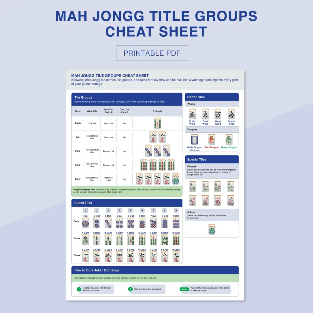 Mah Jongg Cheat Sheet