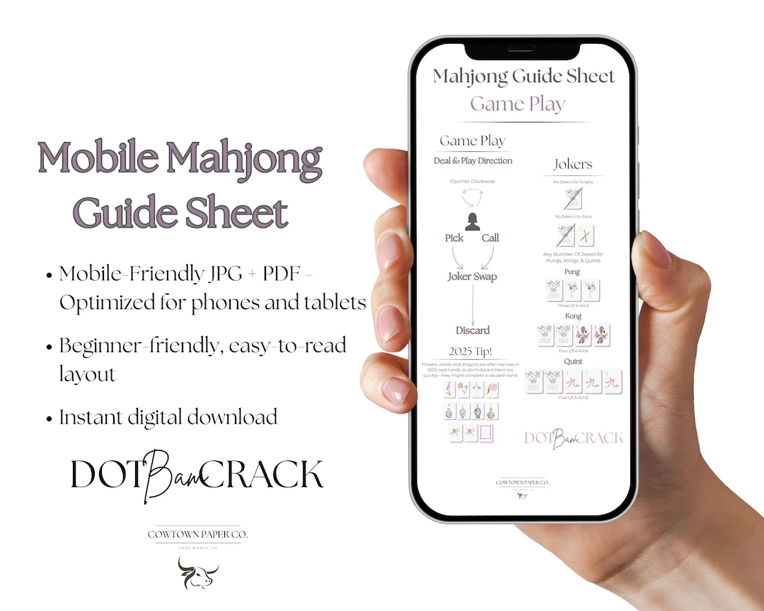 Mahjong Cheat Sheet Printable American