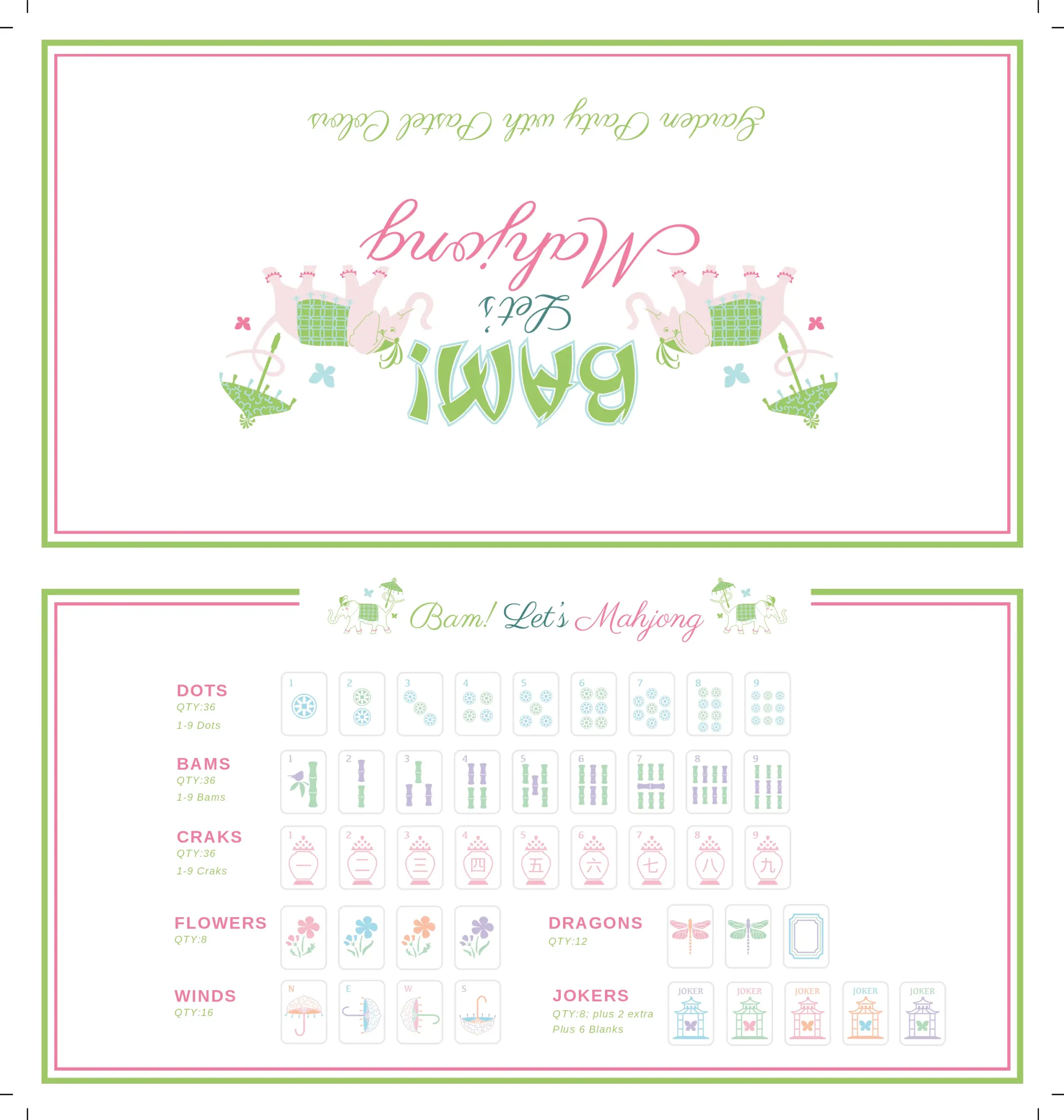 Mahjong Tile Guide Cards