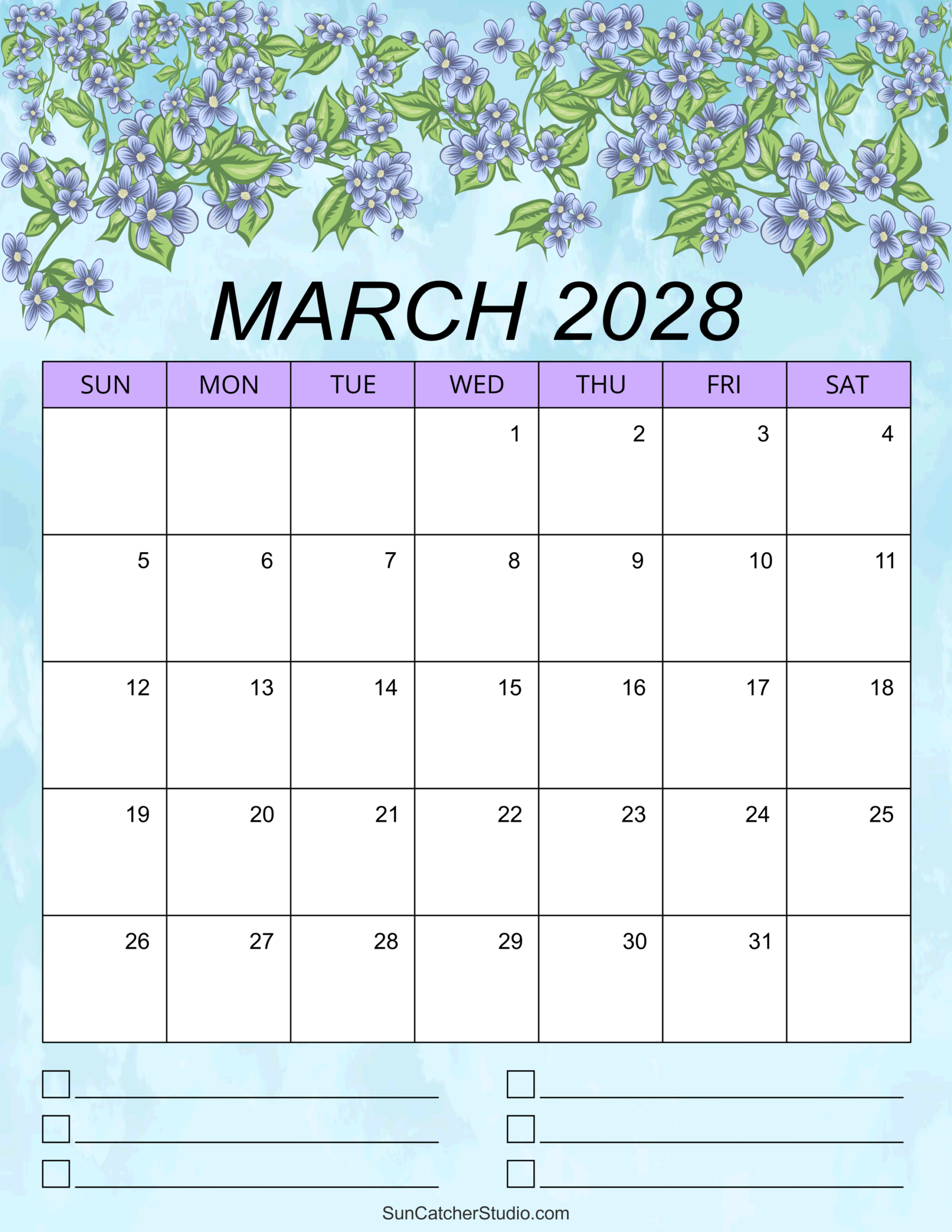 March 2028 Calendar