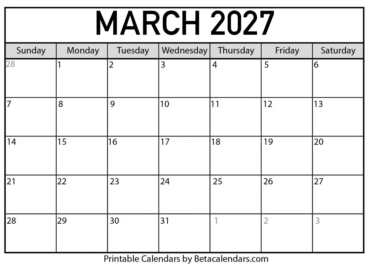 March Calendar