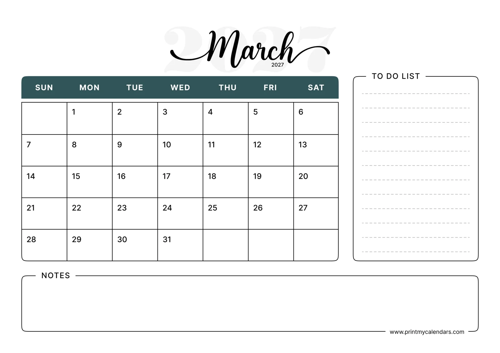 March Calendars