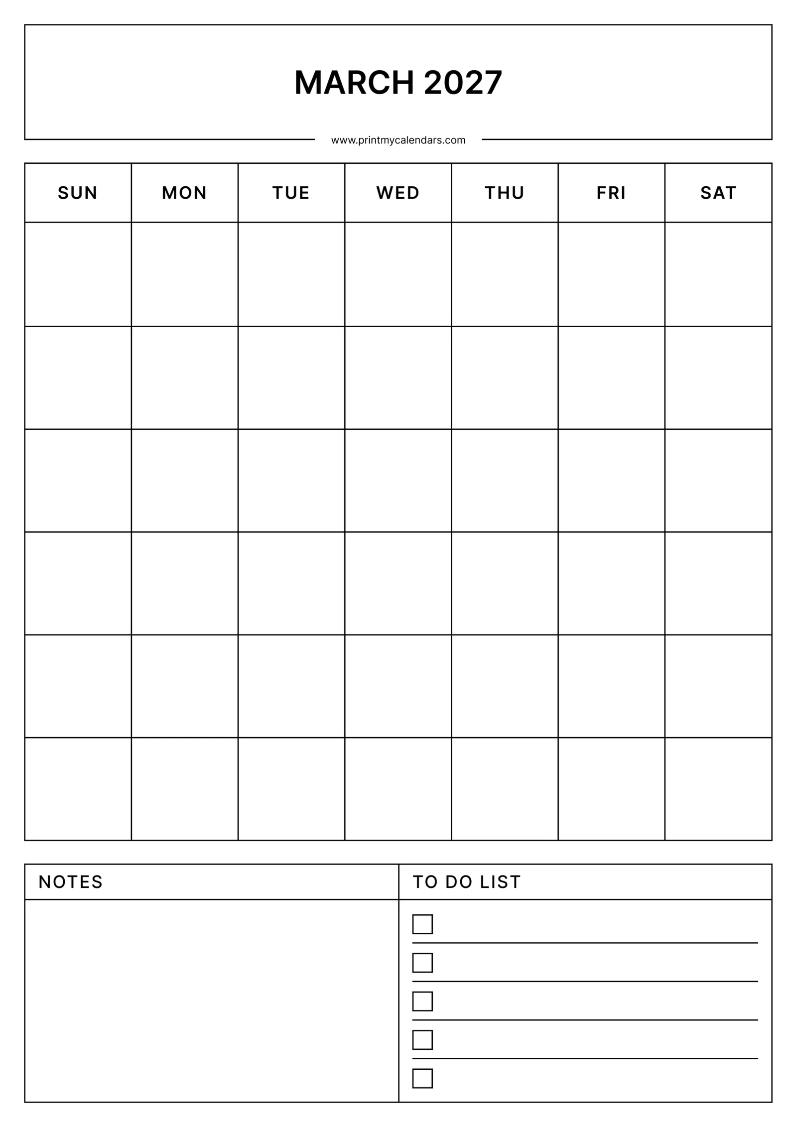 March Calendars March Calendars