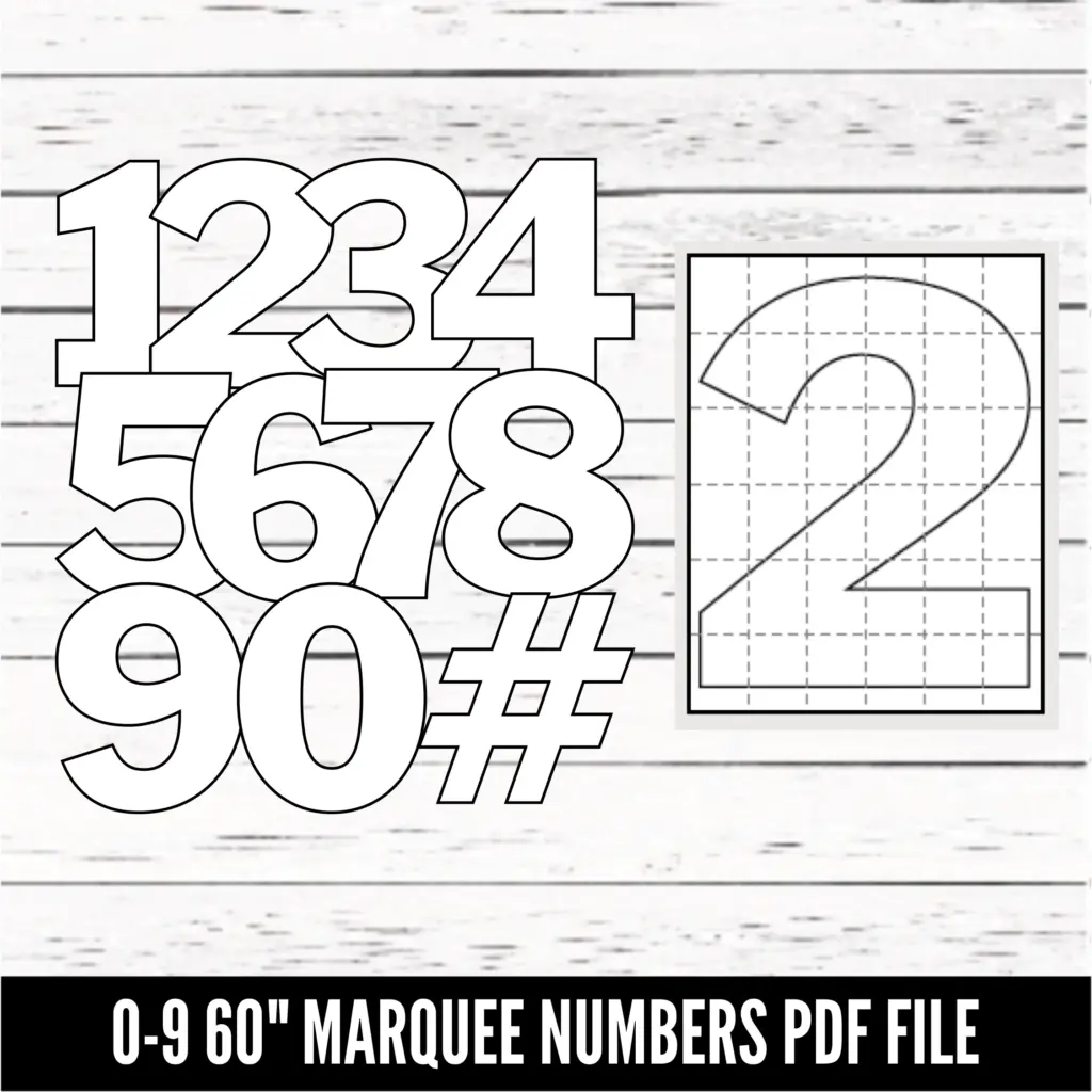 Marquee Numbers 0 9 Numbers Svg Download Digital Download