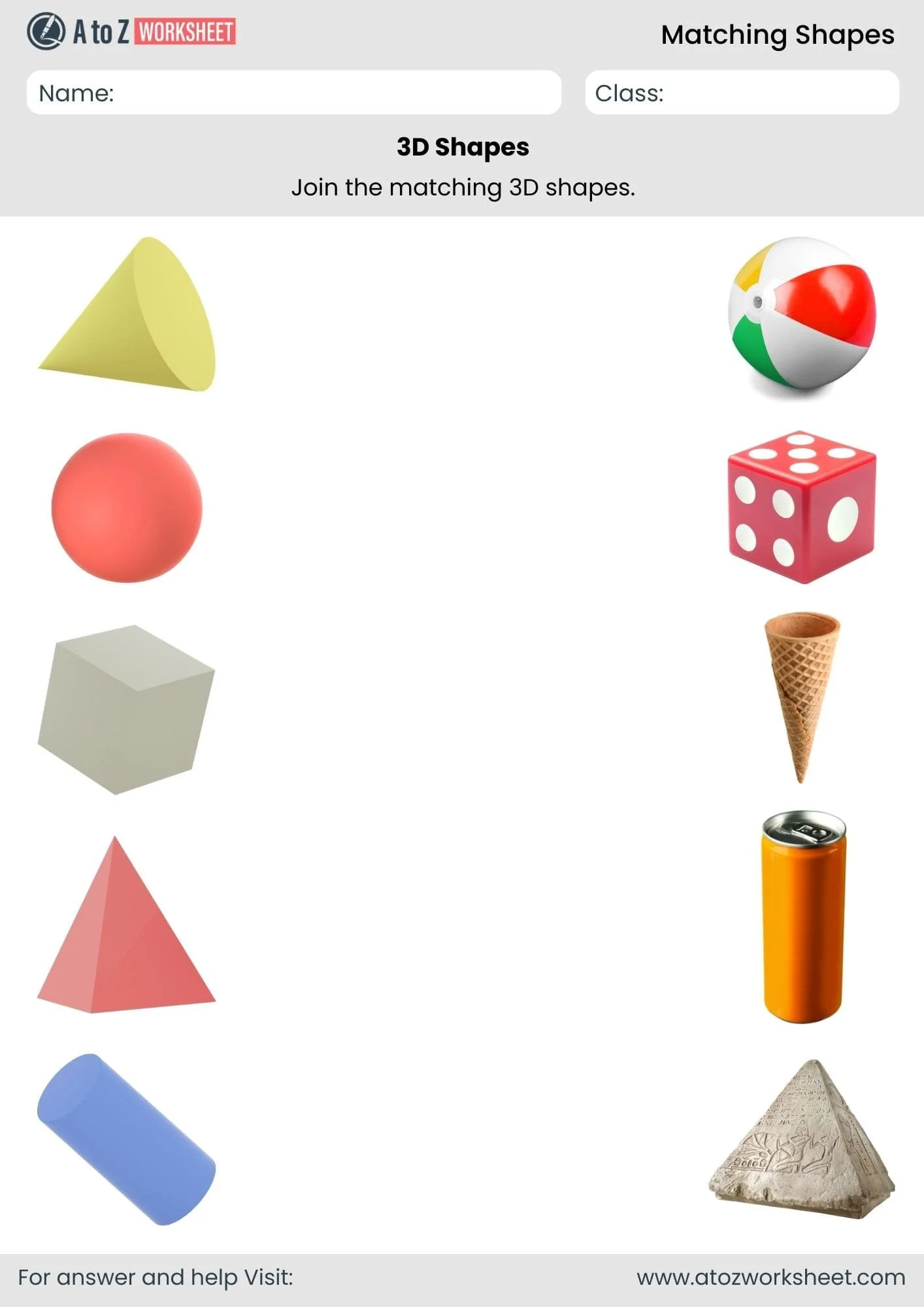 Matching Shapes Worksheet
