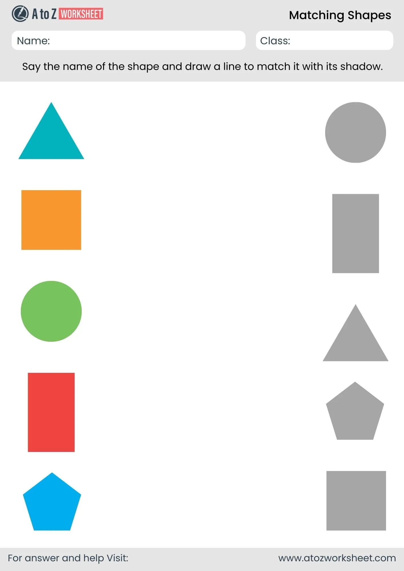 Matching Shapes Worksheet