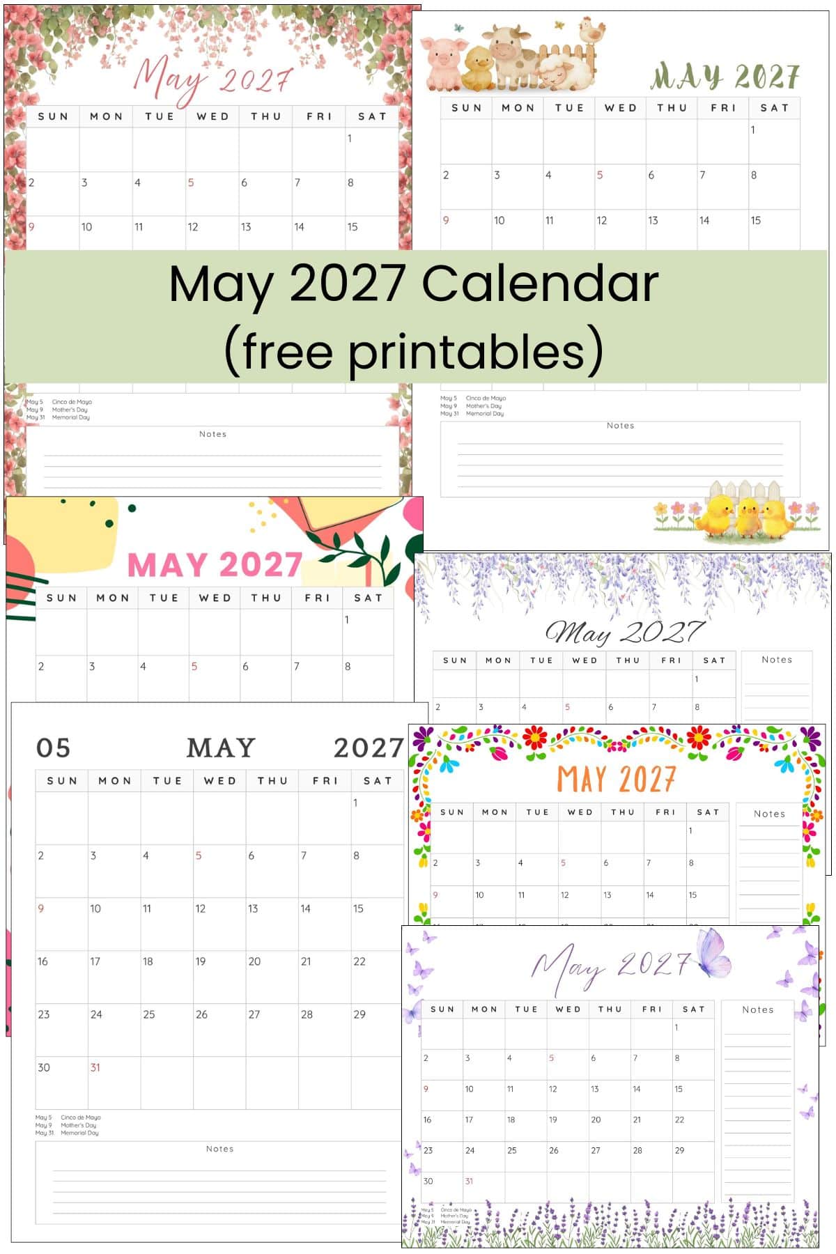 May 2027 Calendar Free Printable