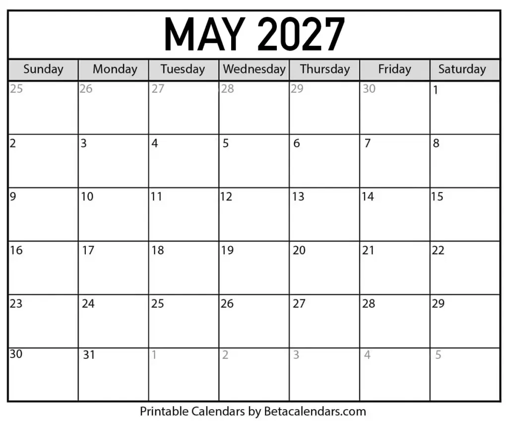 May Calendar