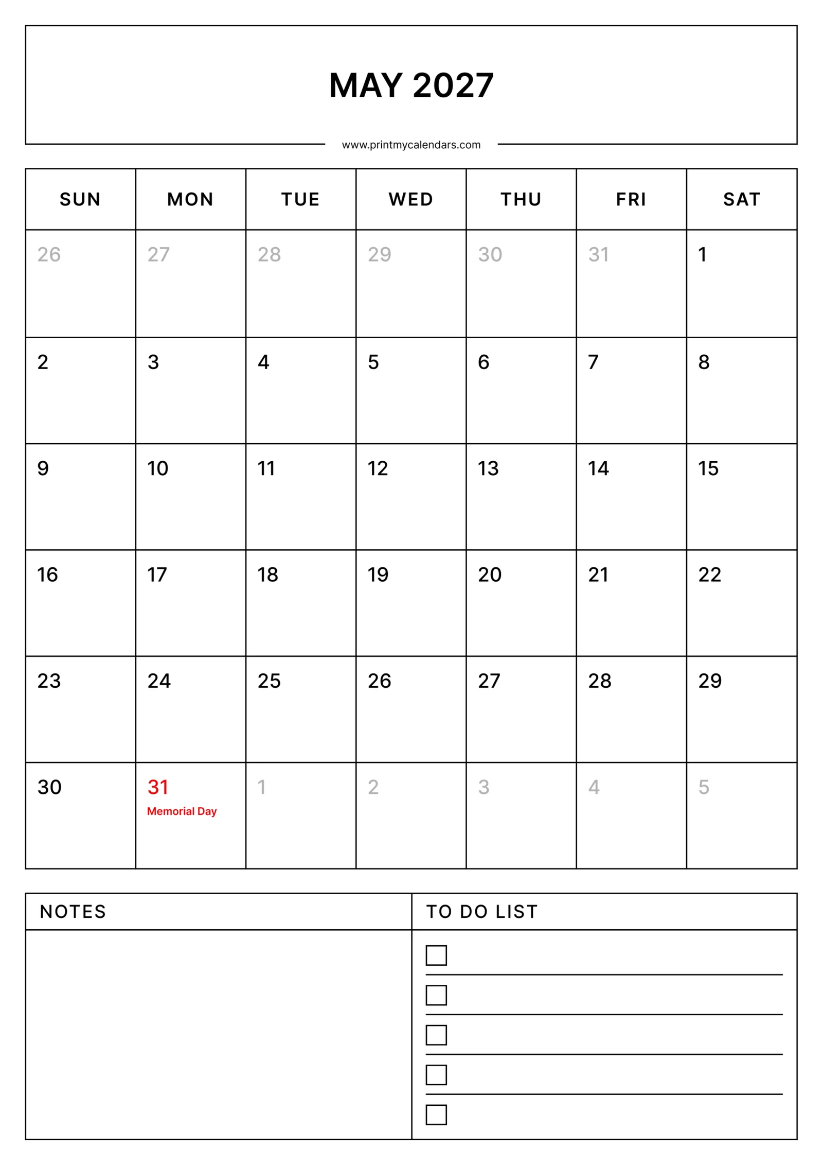 May Calendars