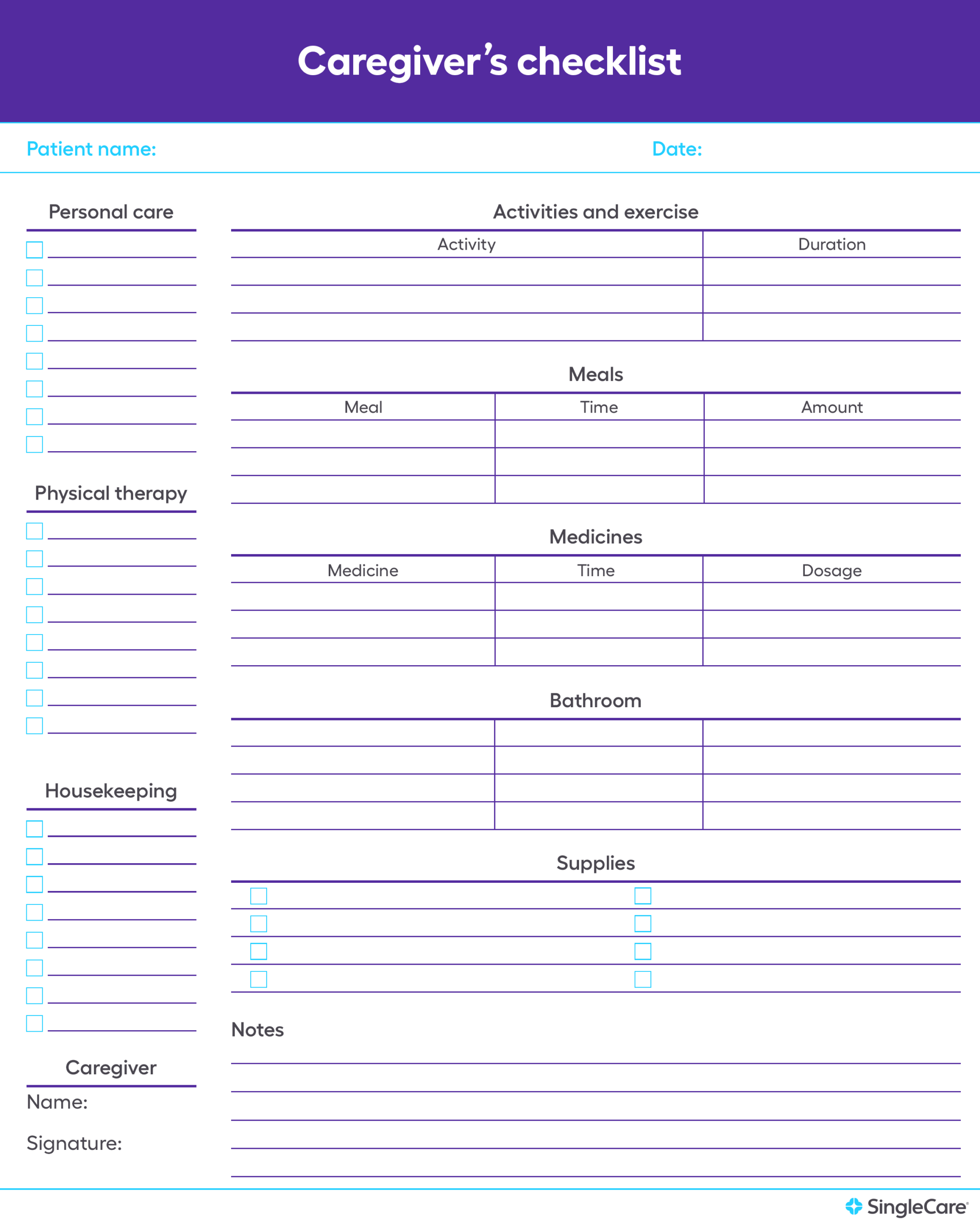 Medication List Template