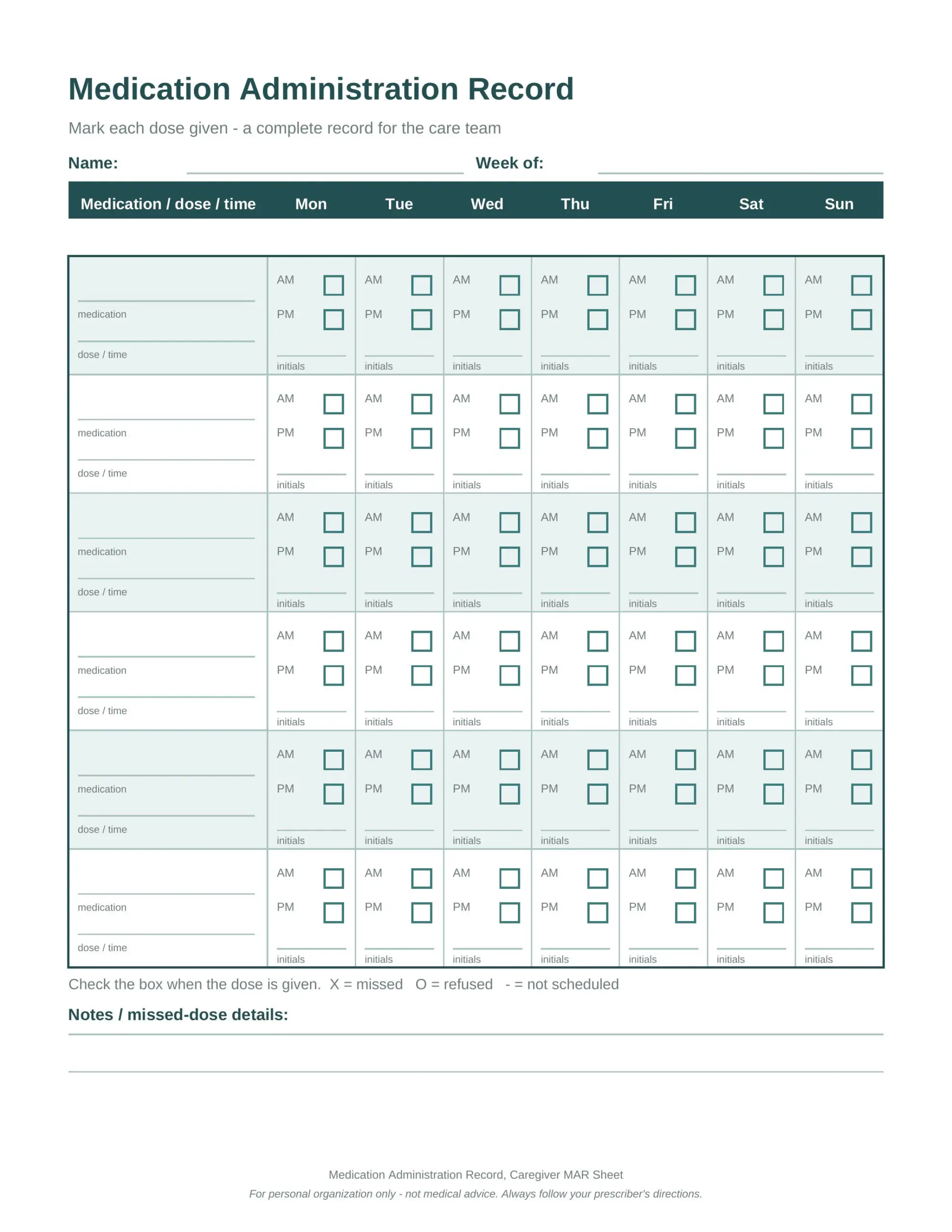 Medication Tracker For Seniors