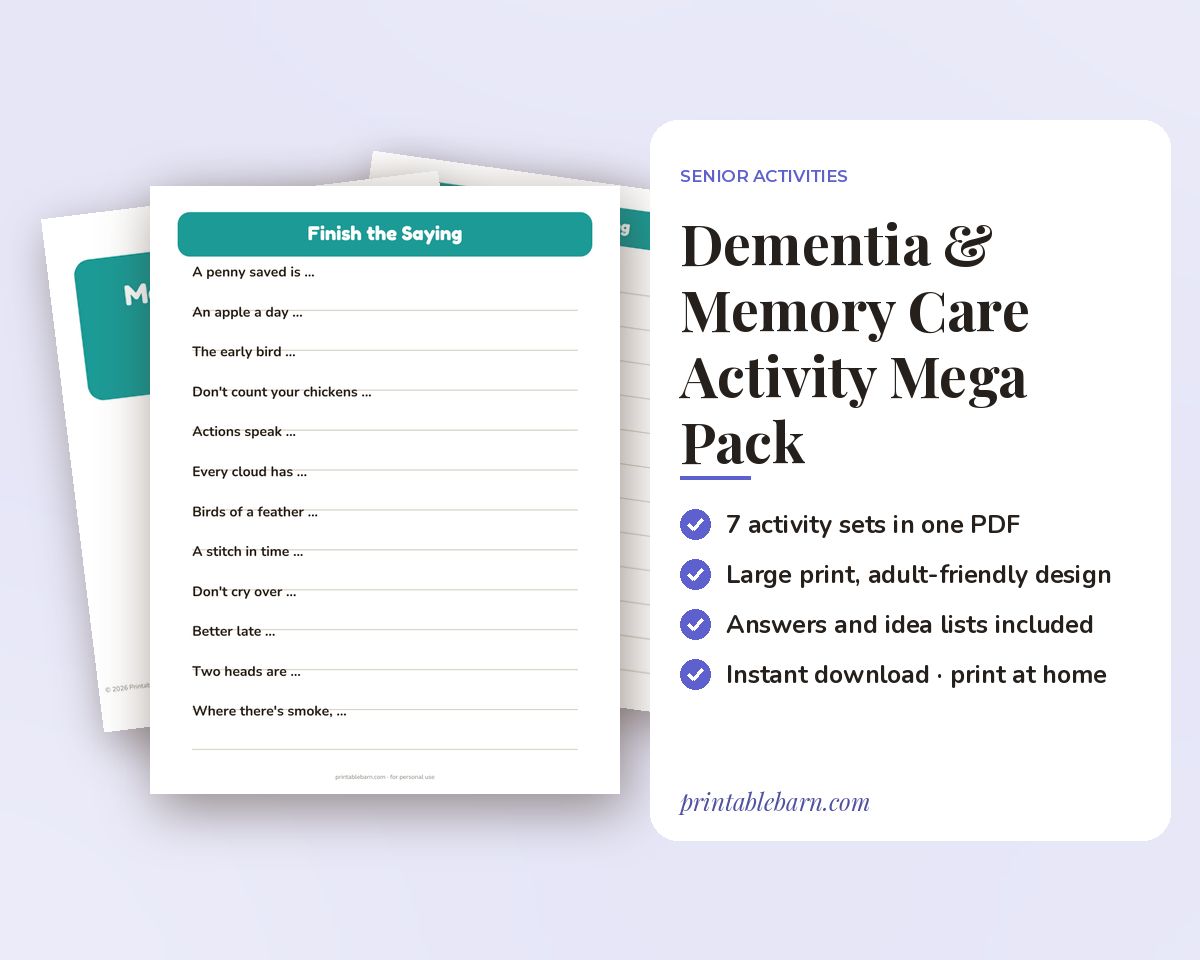 Memory Care Activity Mega Pack