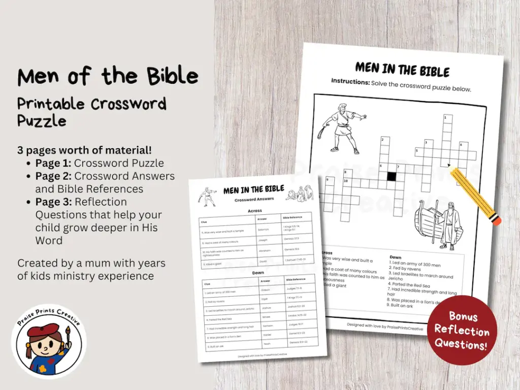 Men In The Bible Crossword Puzzle