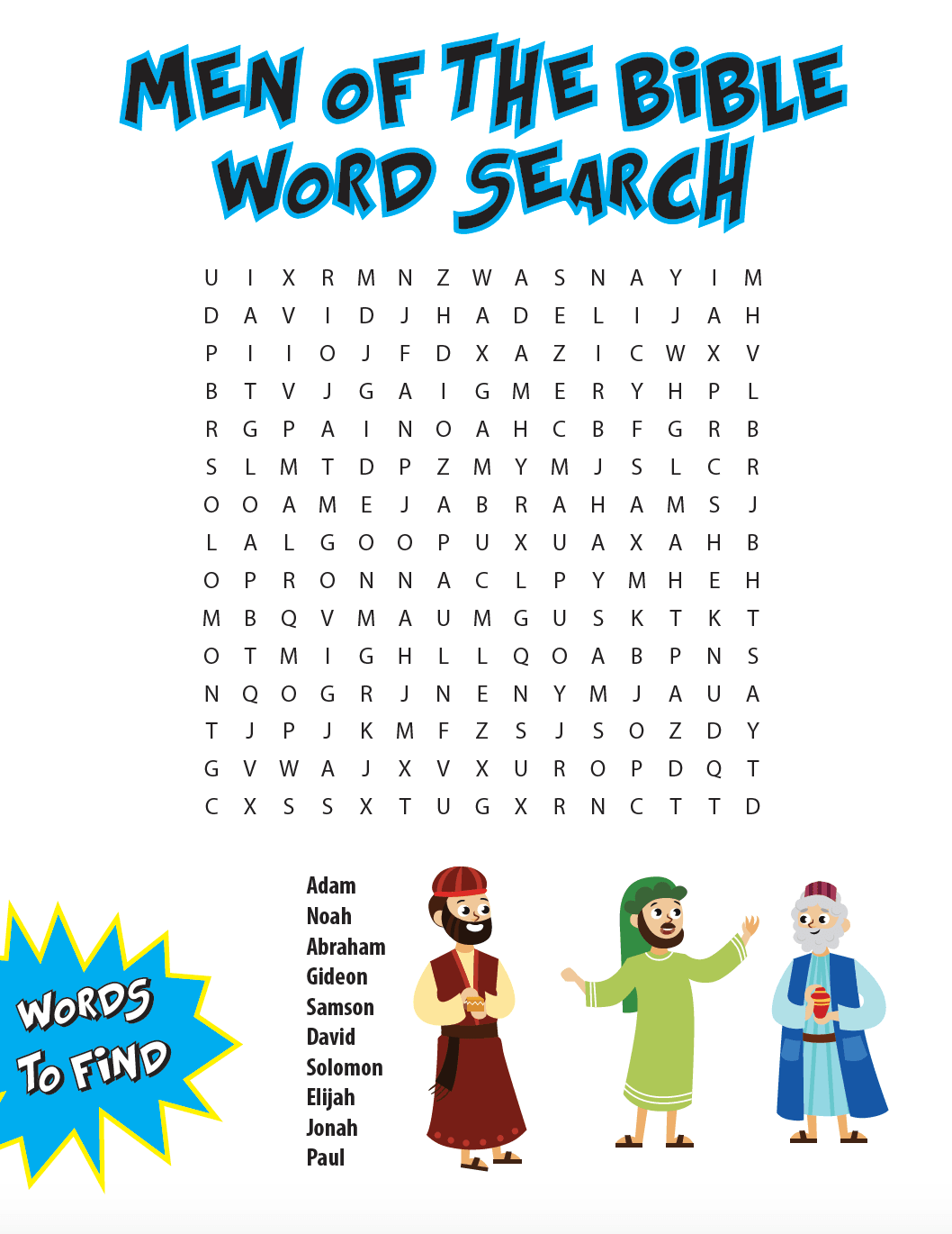 Men Of The Bible Word Search