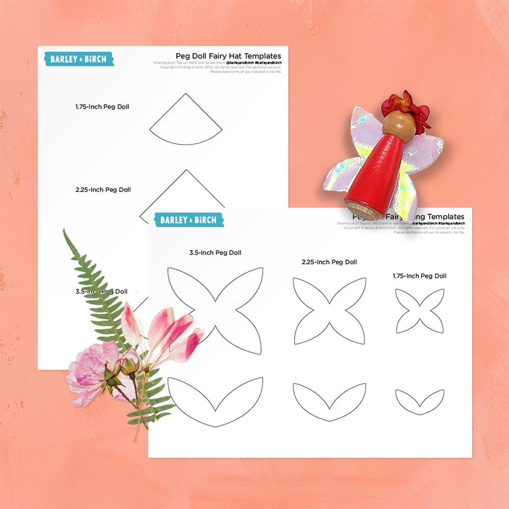Miniature Fairy Wing And Hat Templates