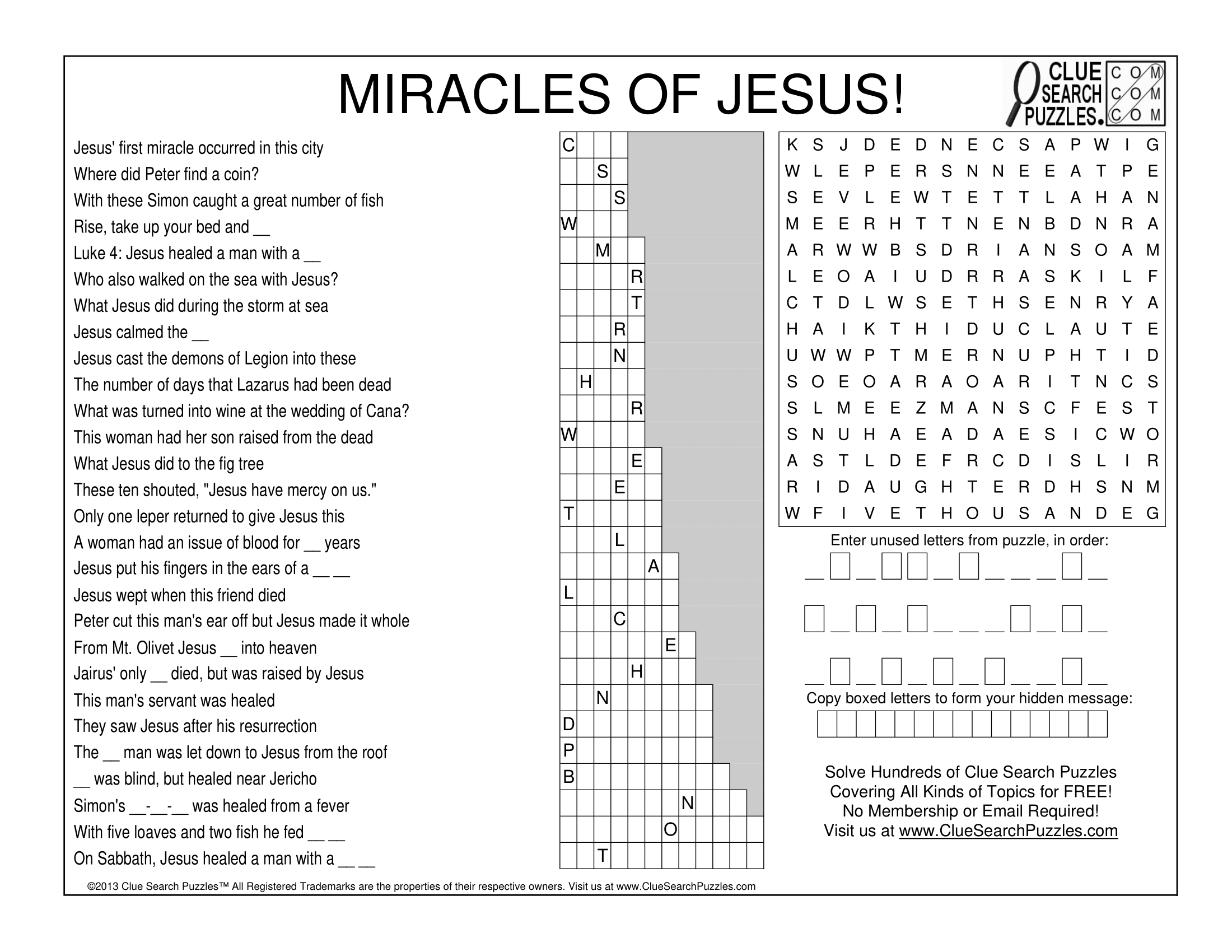 Miracle Of Jesus Trivia Quiz