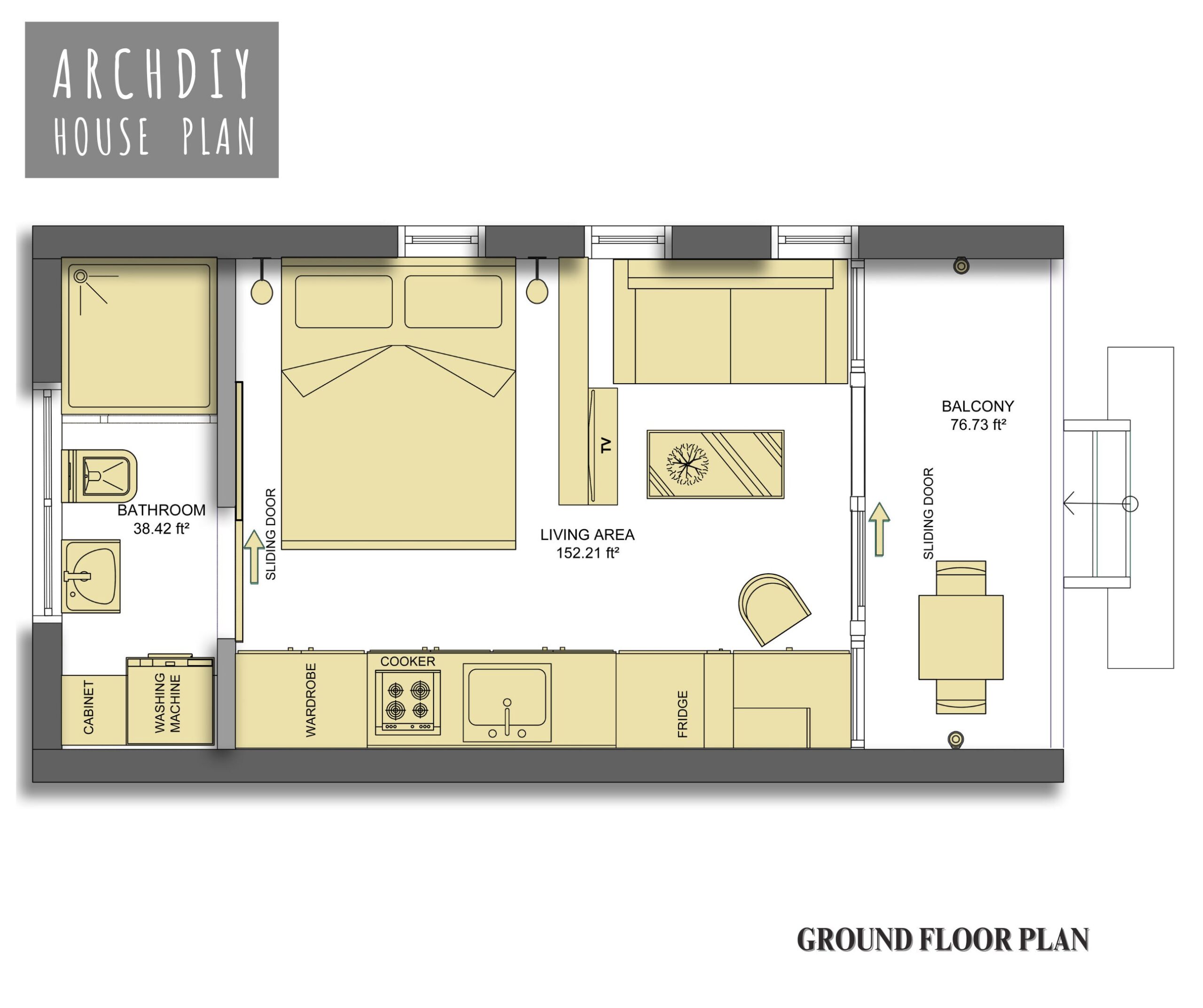 Modern Cabin House Plans 1 Bedroom Tiny