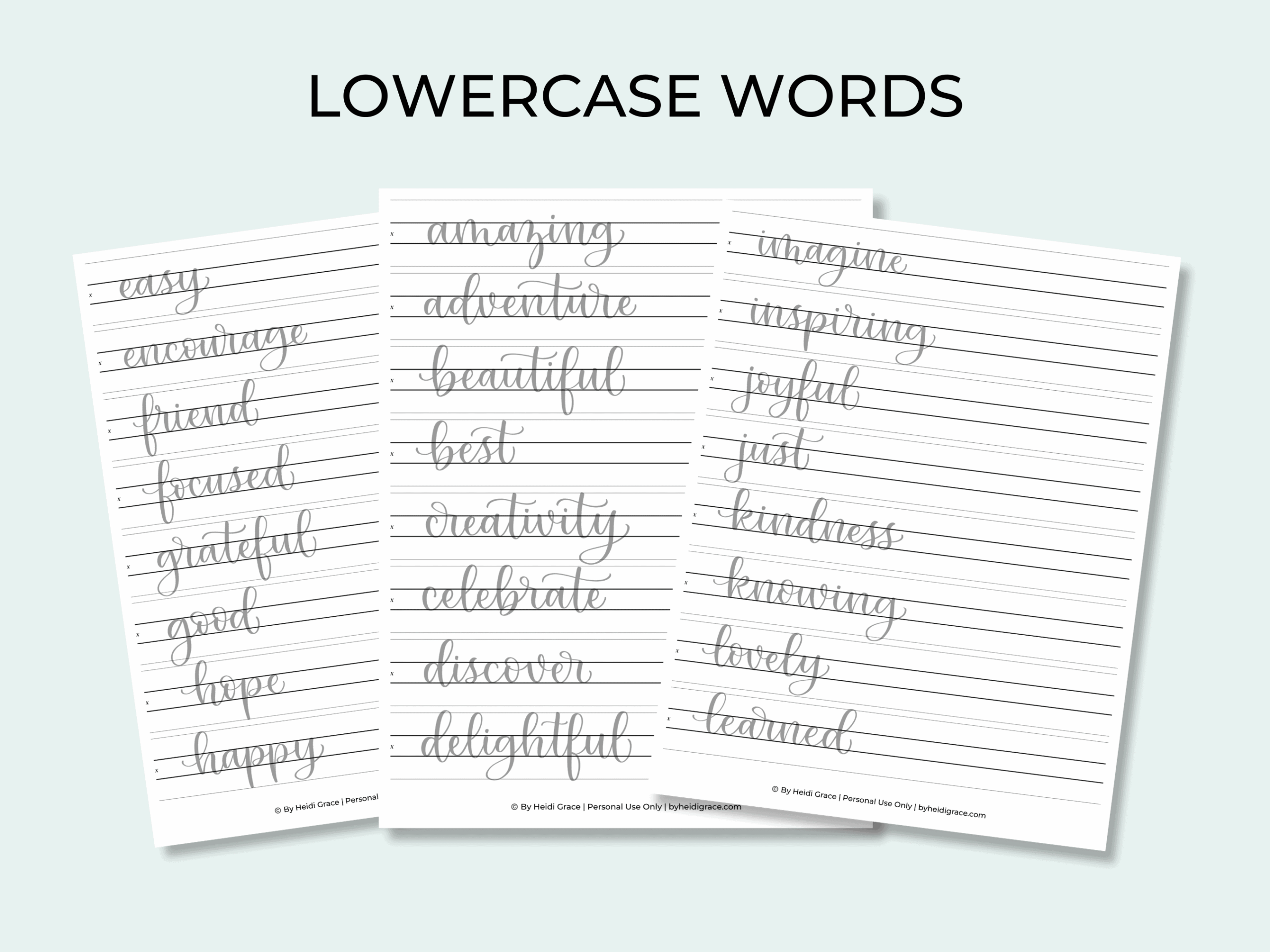 Modern Calligraphy Alphabet Worksheets