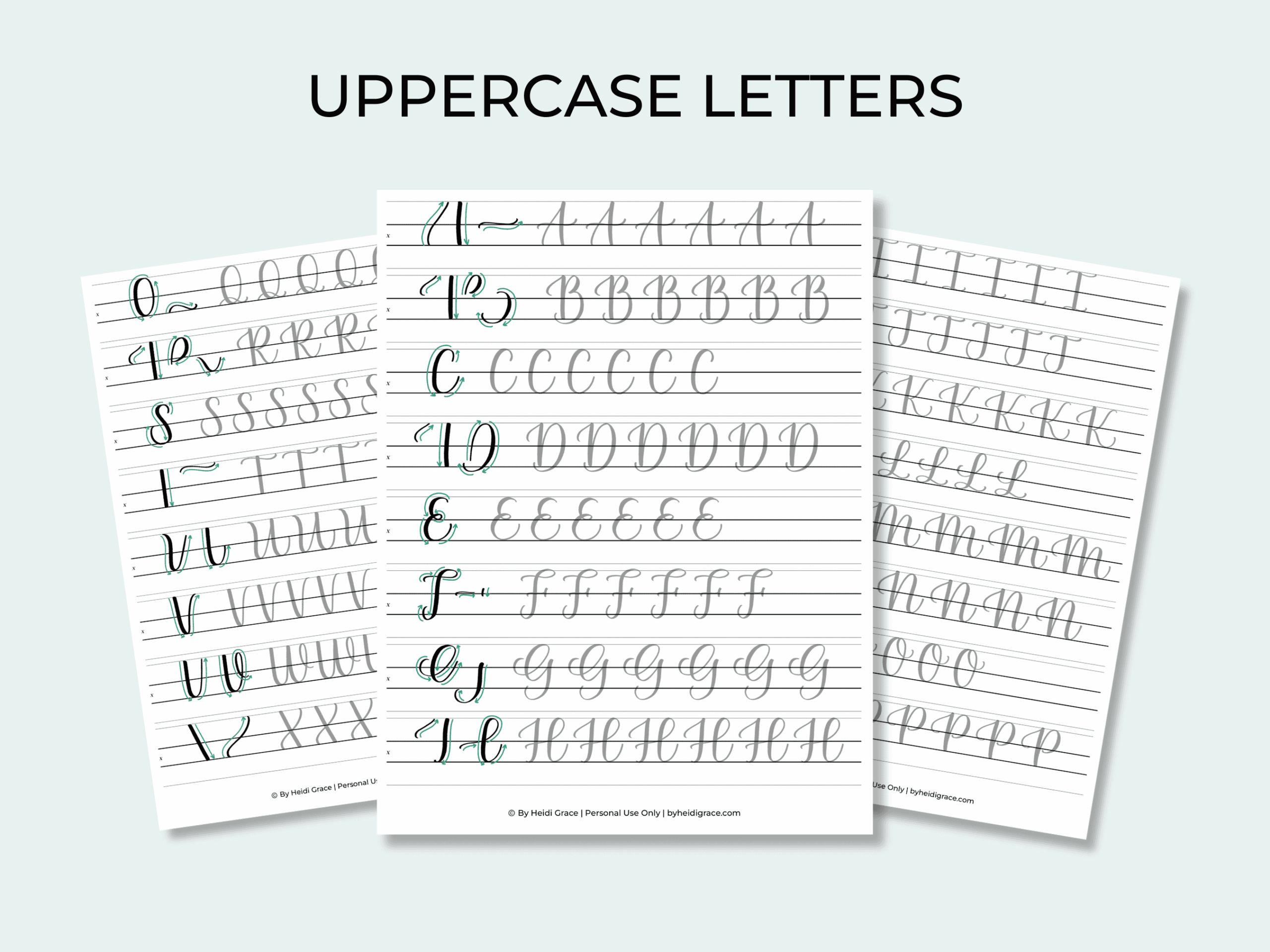 Modern Calligraphy Alphabet Worksheets