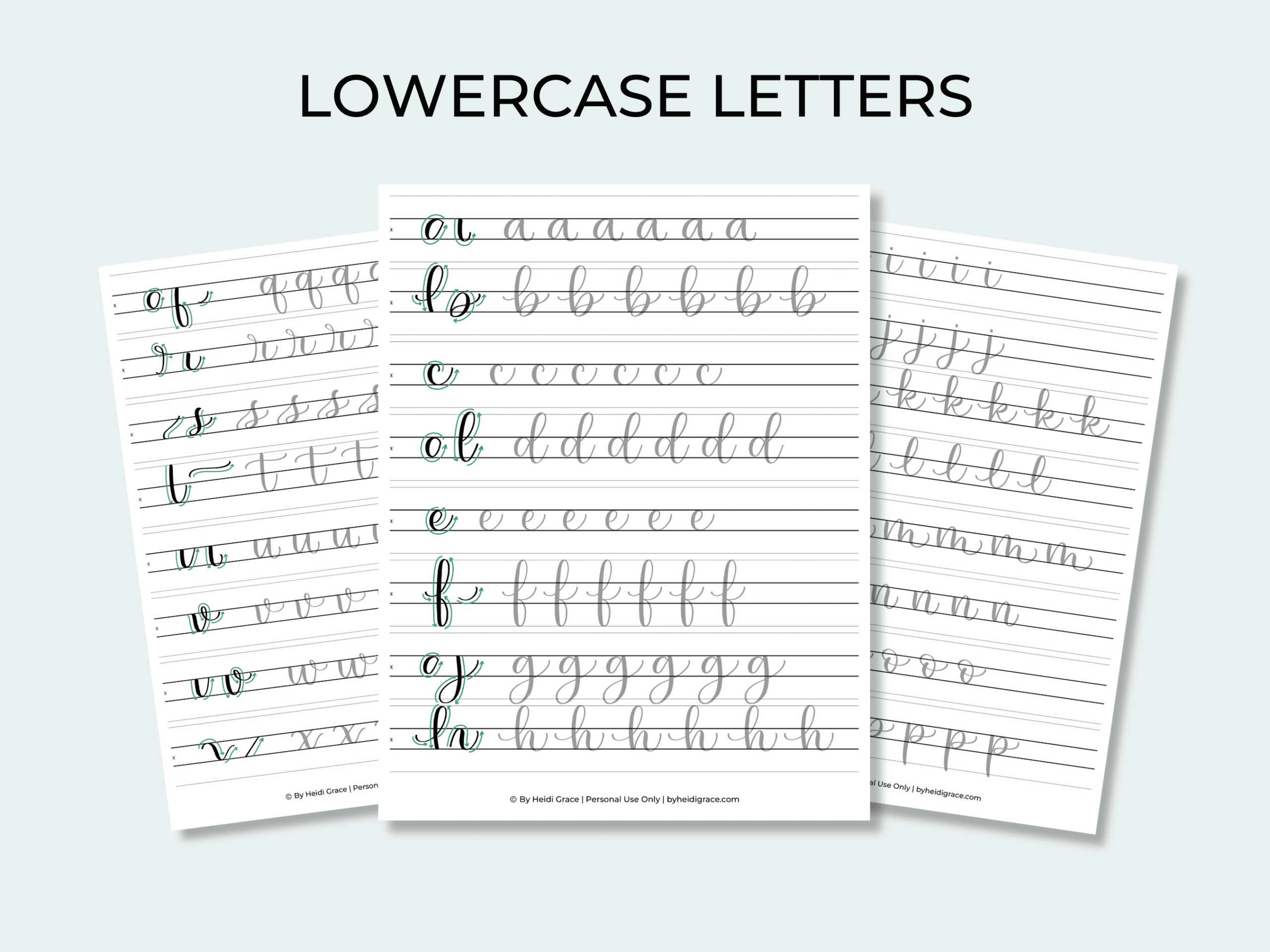Modern Calligraphy Alphabet Worksheets