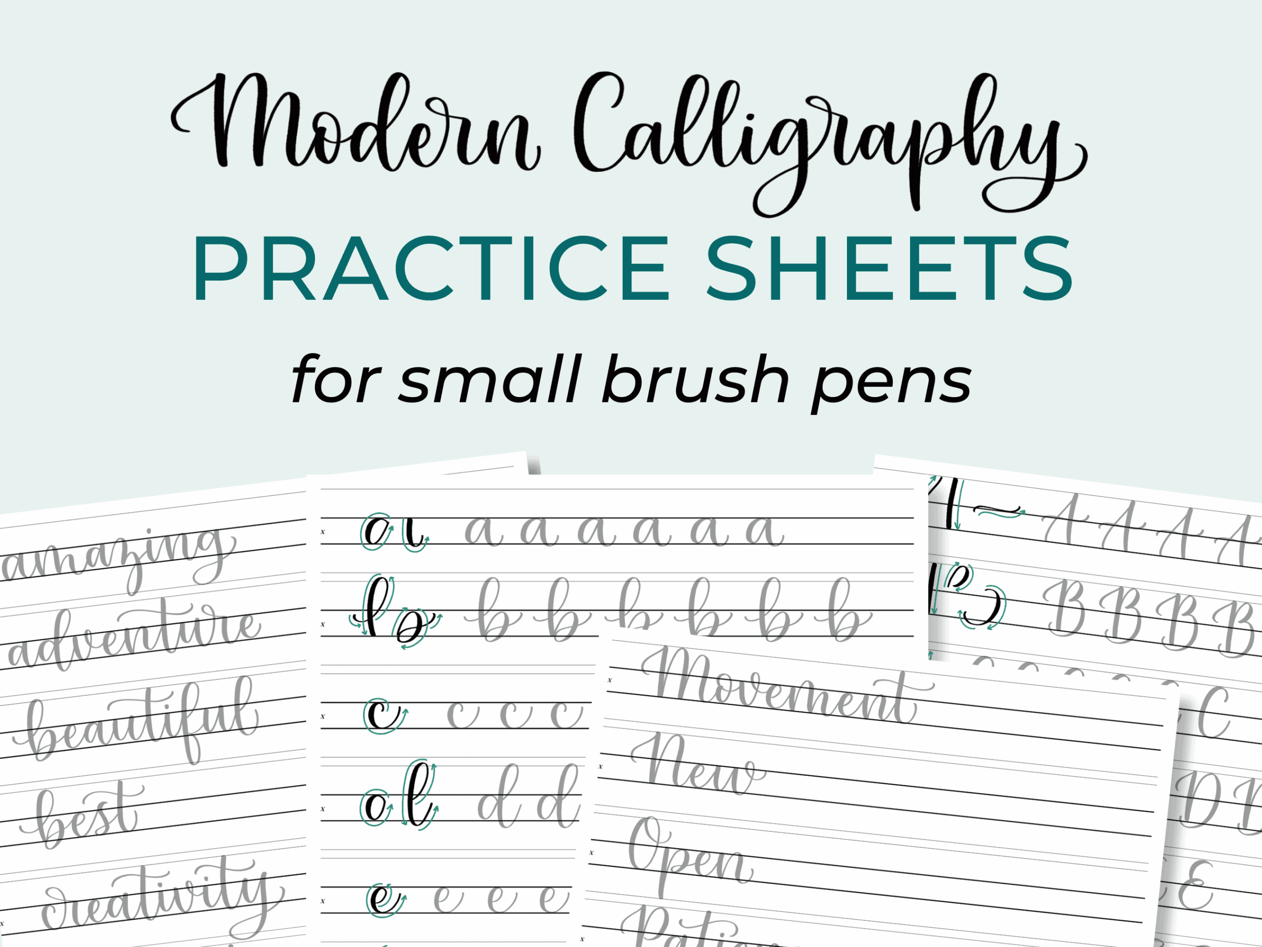 Modern Calligraphy Alphabet Worksheets