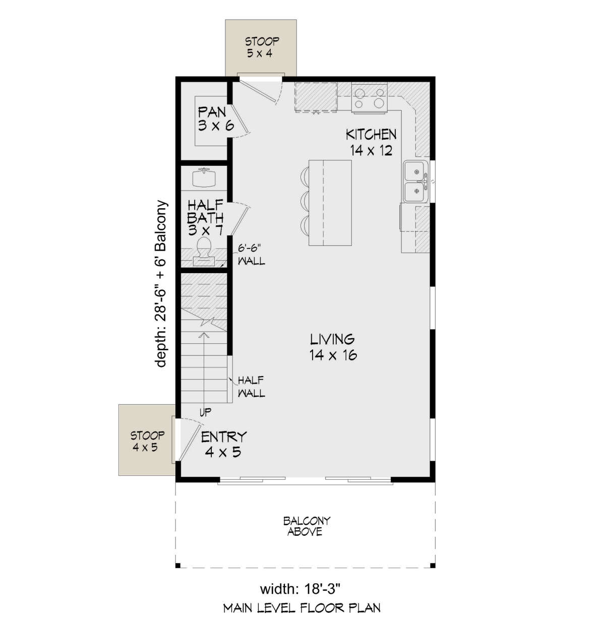 Modern Plan 1040 Square Feet 1 Bedroom 1 5 Bathrooms