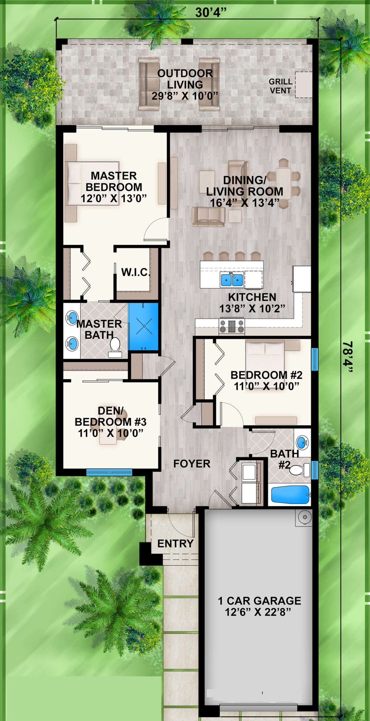 Modern Plan 1308 Square Feet 3 Bedrooms 2 Bathrooms
