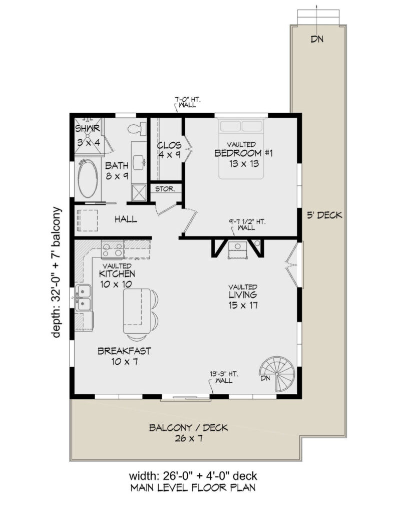 Modern Plan 832 Square Feet 1 Bedroom 1 Bathroom