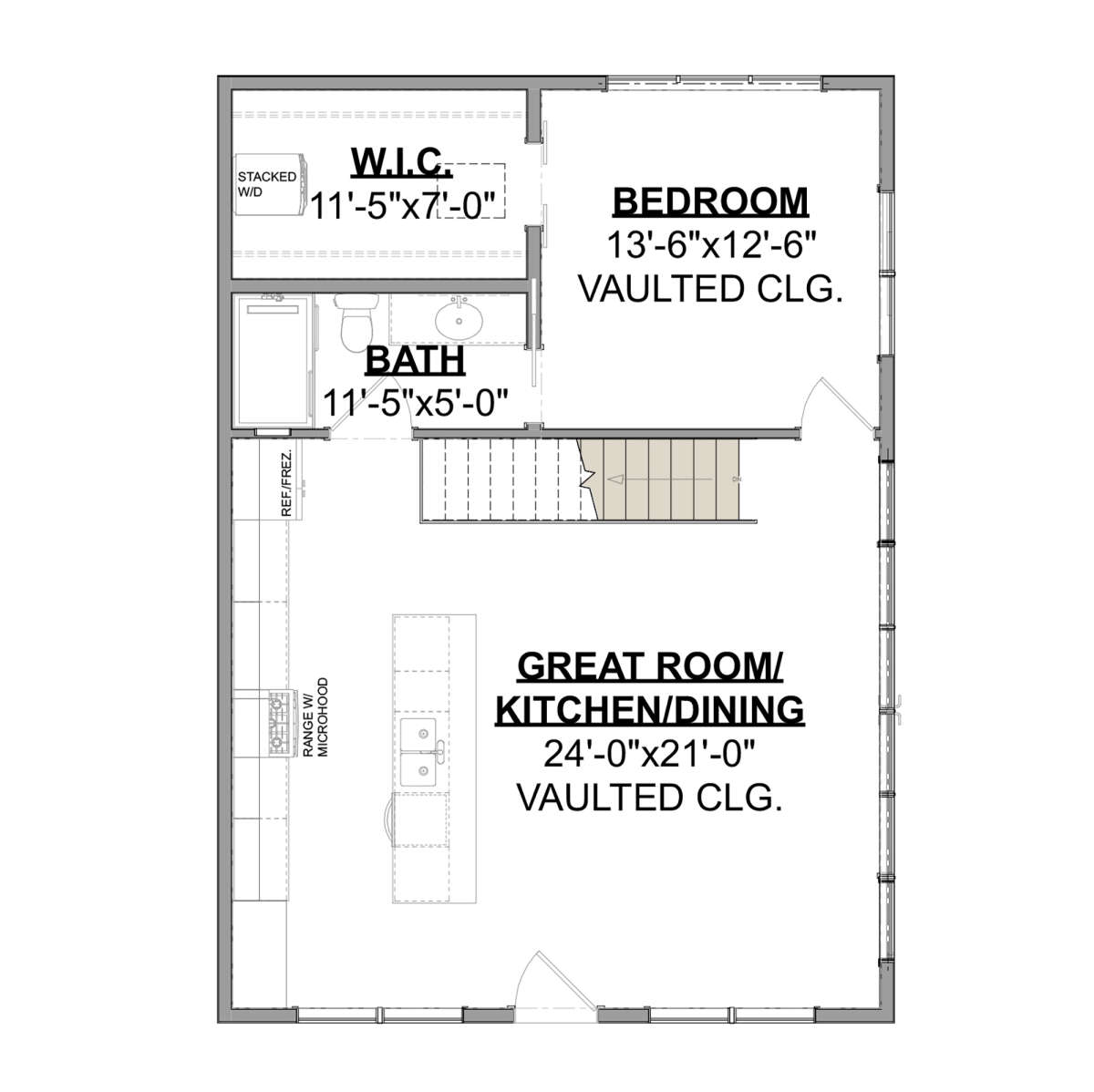 Modern Plan 875 Square Feet 1 Bedroom 1 Bathroom