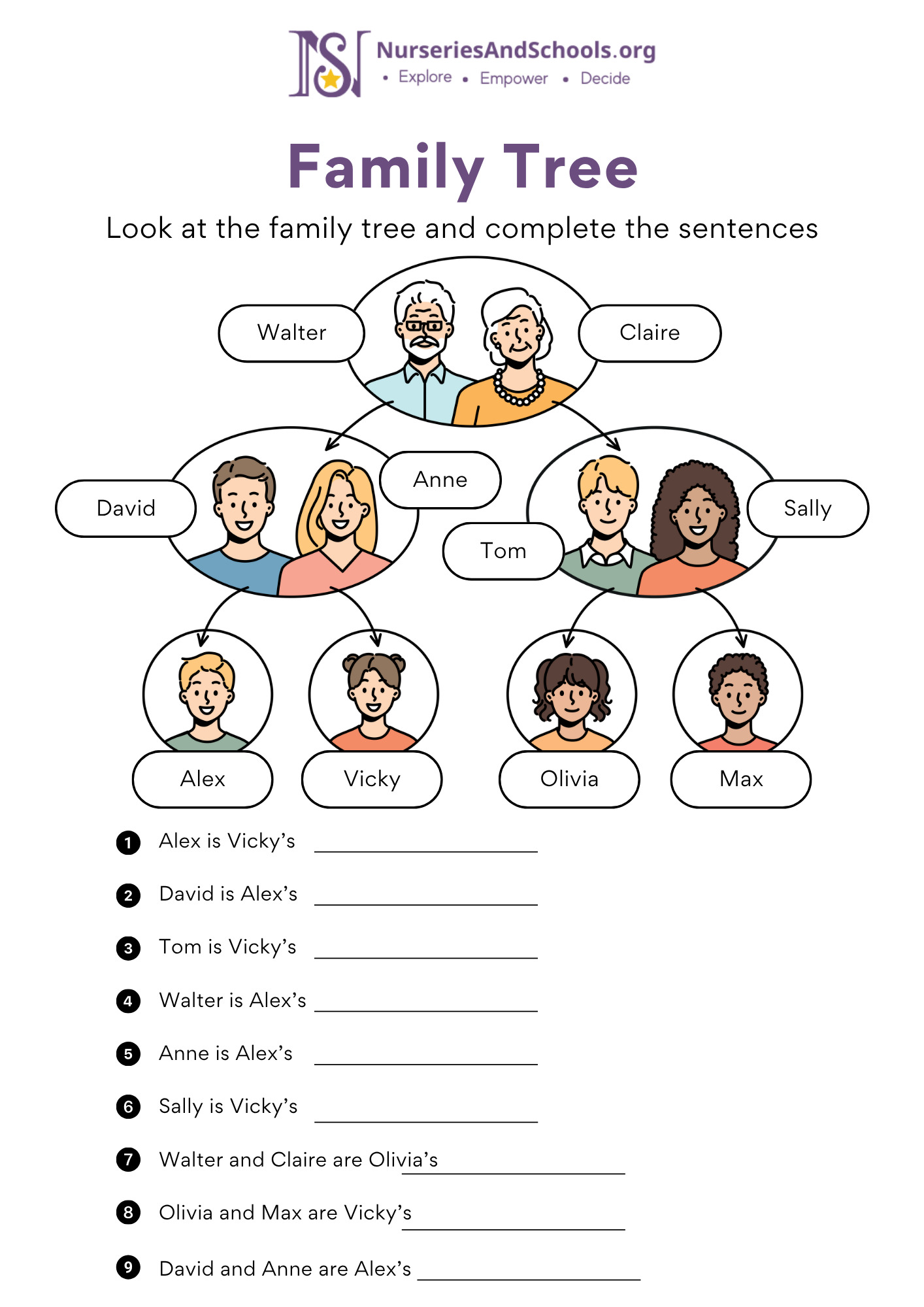 My Family Tree Worksheet