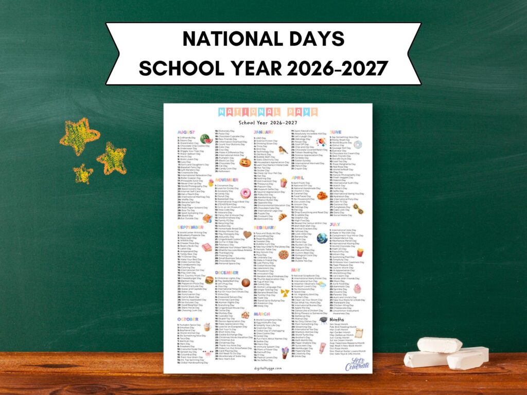 National Days 2027 Printable Calendar