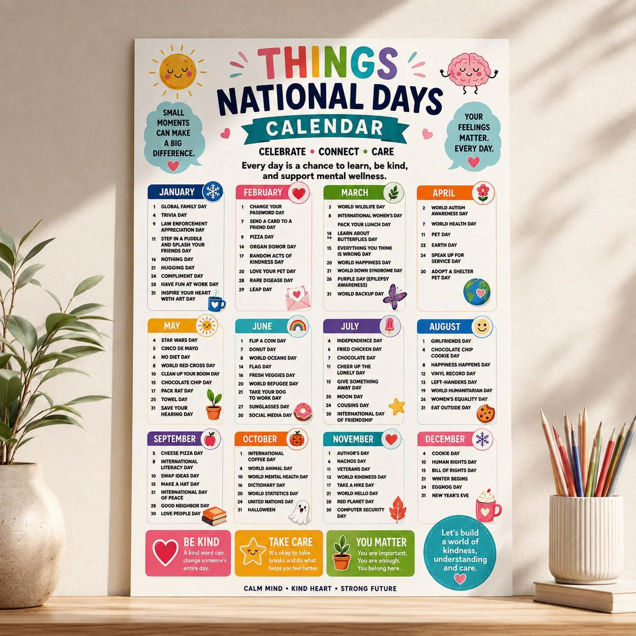 National Days 2027 Printable Calendar