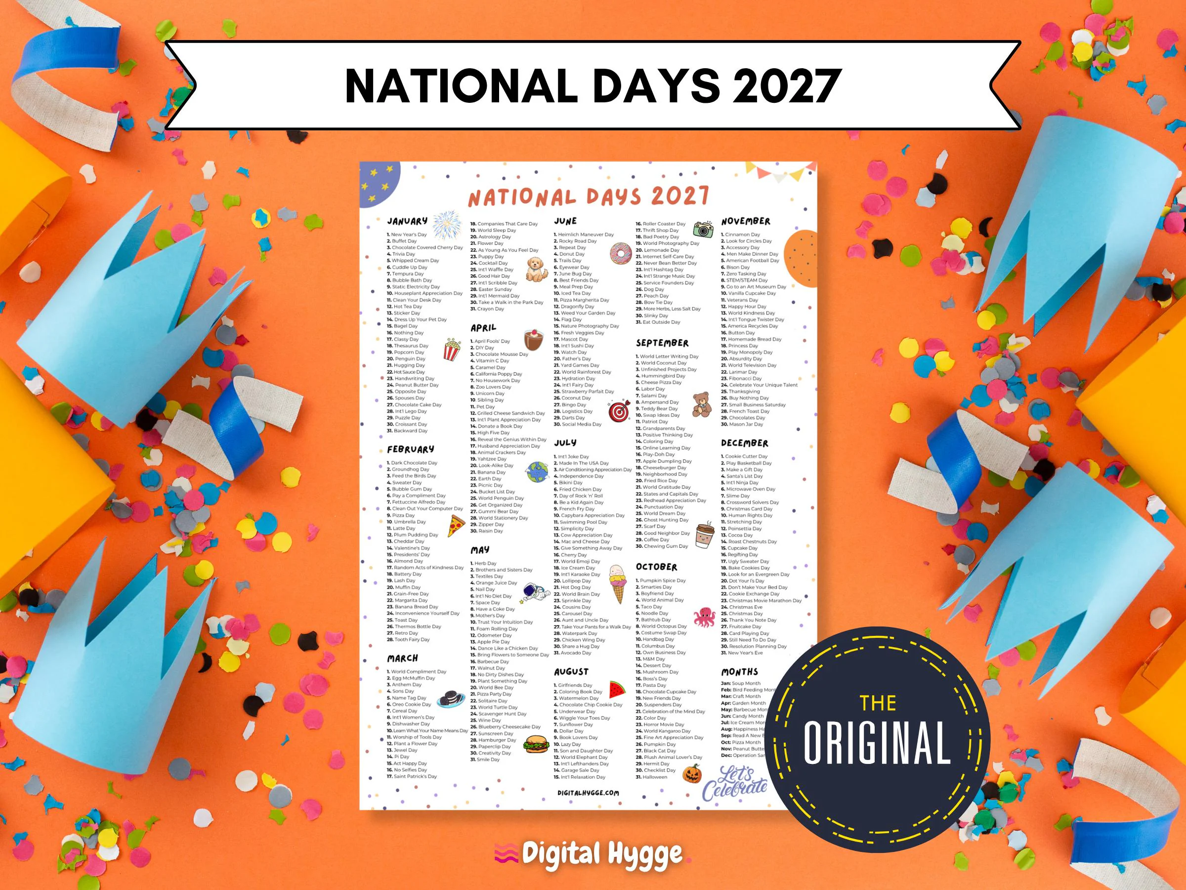 National Days Calendar Printable 2026