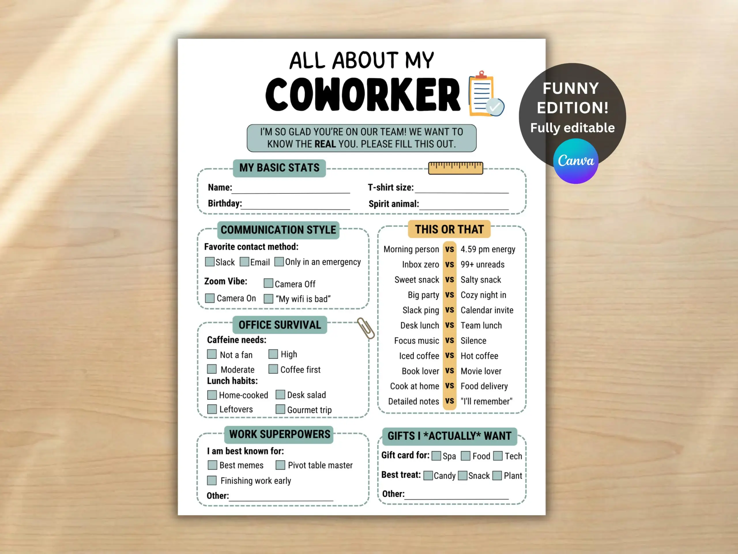New Employee Questions Printable