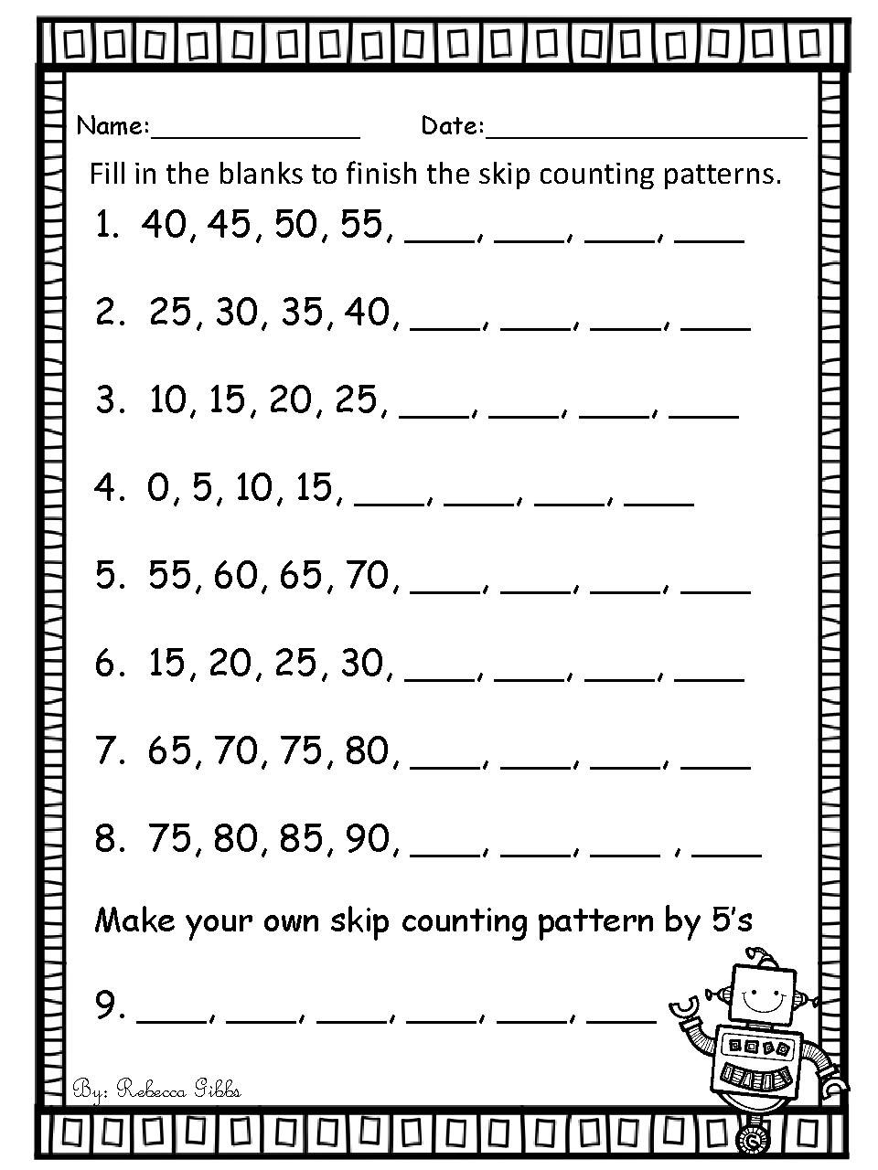 NO PREP Skip Counting Worksheets To 1000 Forwards And Backwards By 5s 4169919