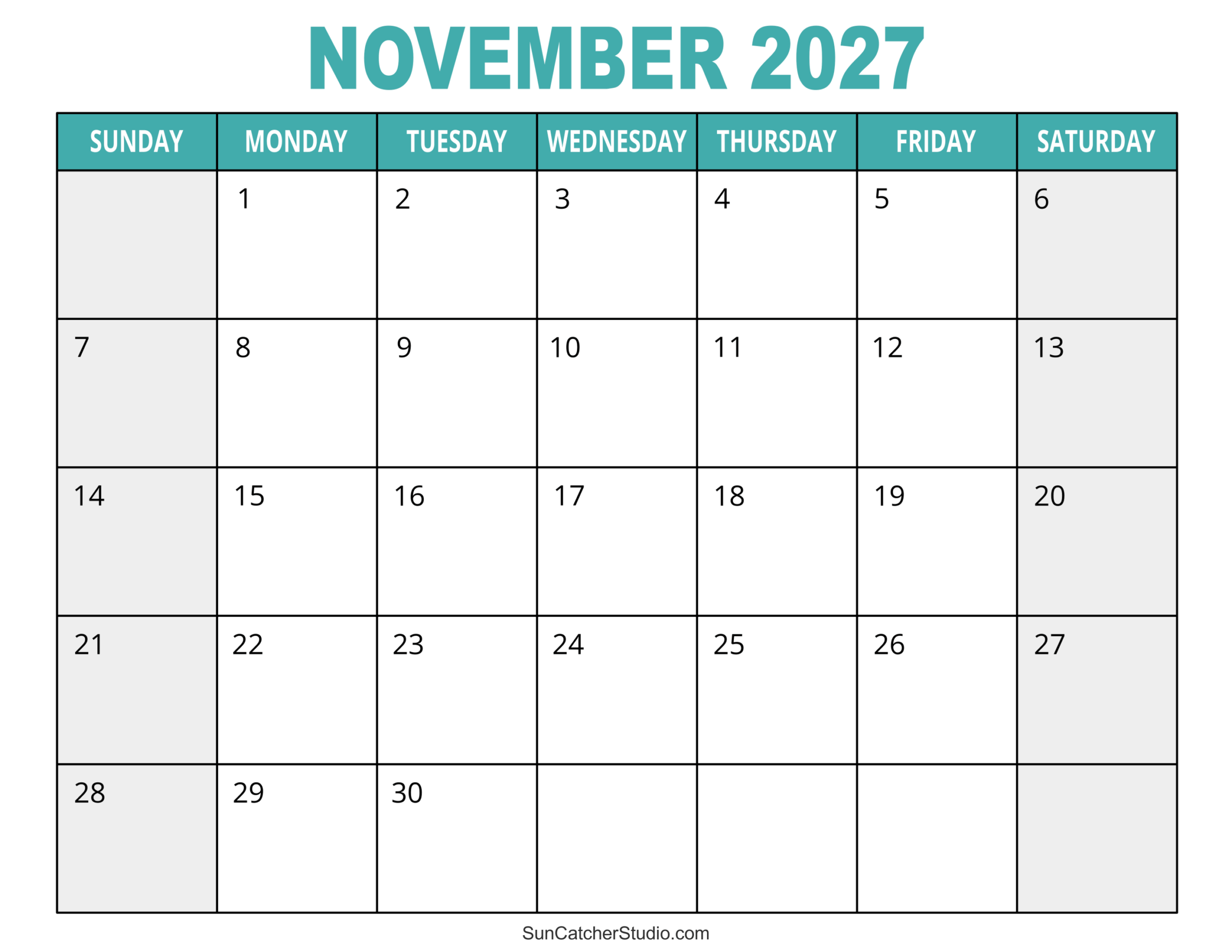 November 2027 Calendar