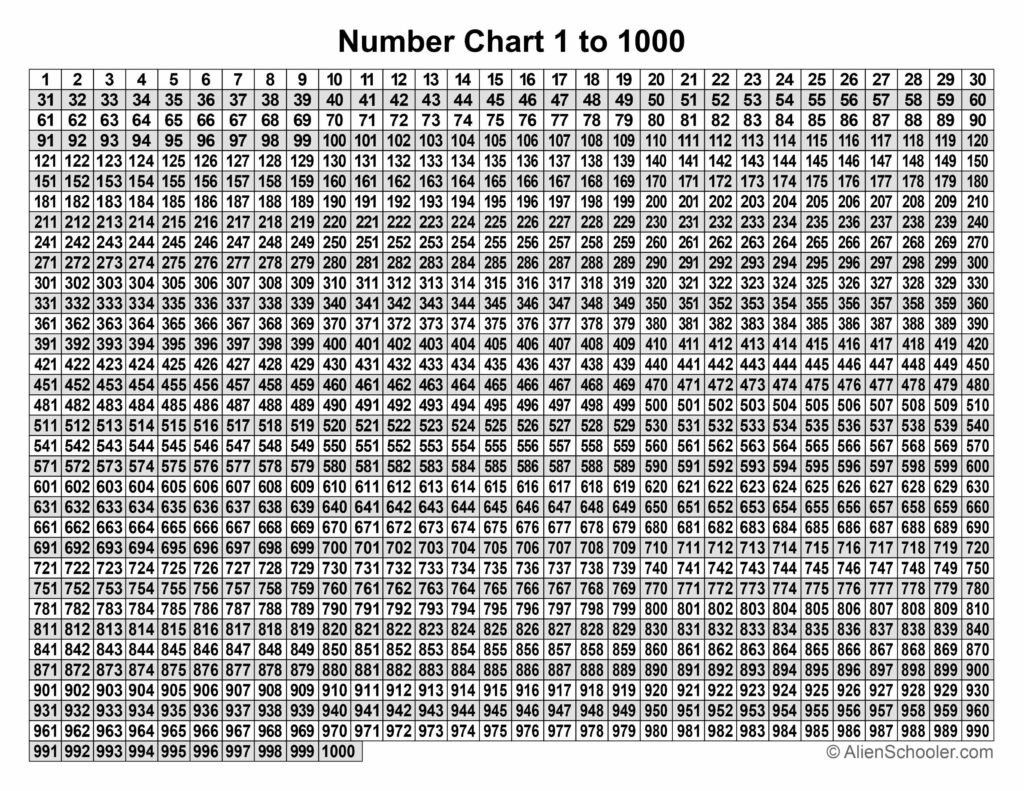 Number Chart 1 1000