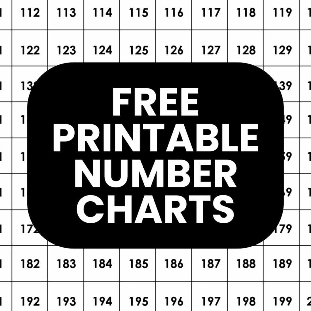 Number Charts Number Charts