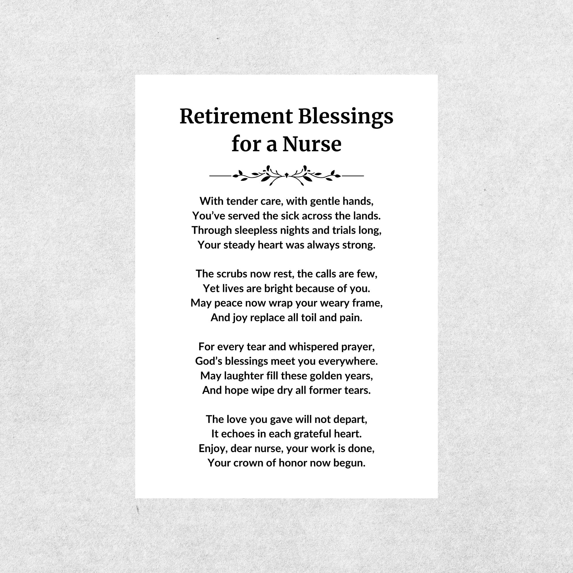 Nurse Retirement Printable Card