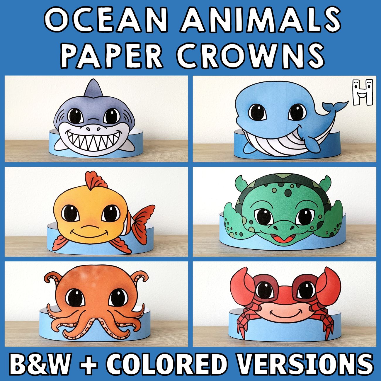Ocean Animal Crowns Colored For Coloring