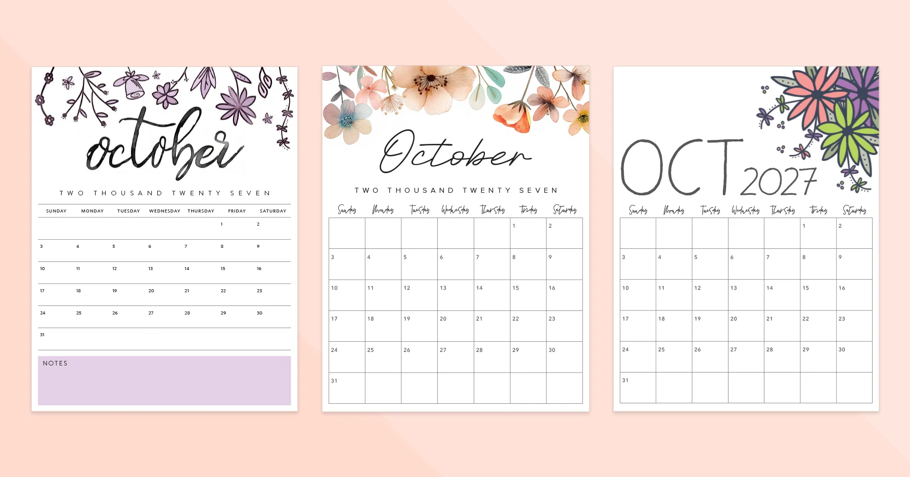 October 2027 Calendar