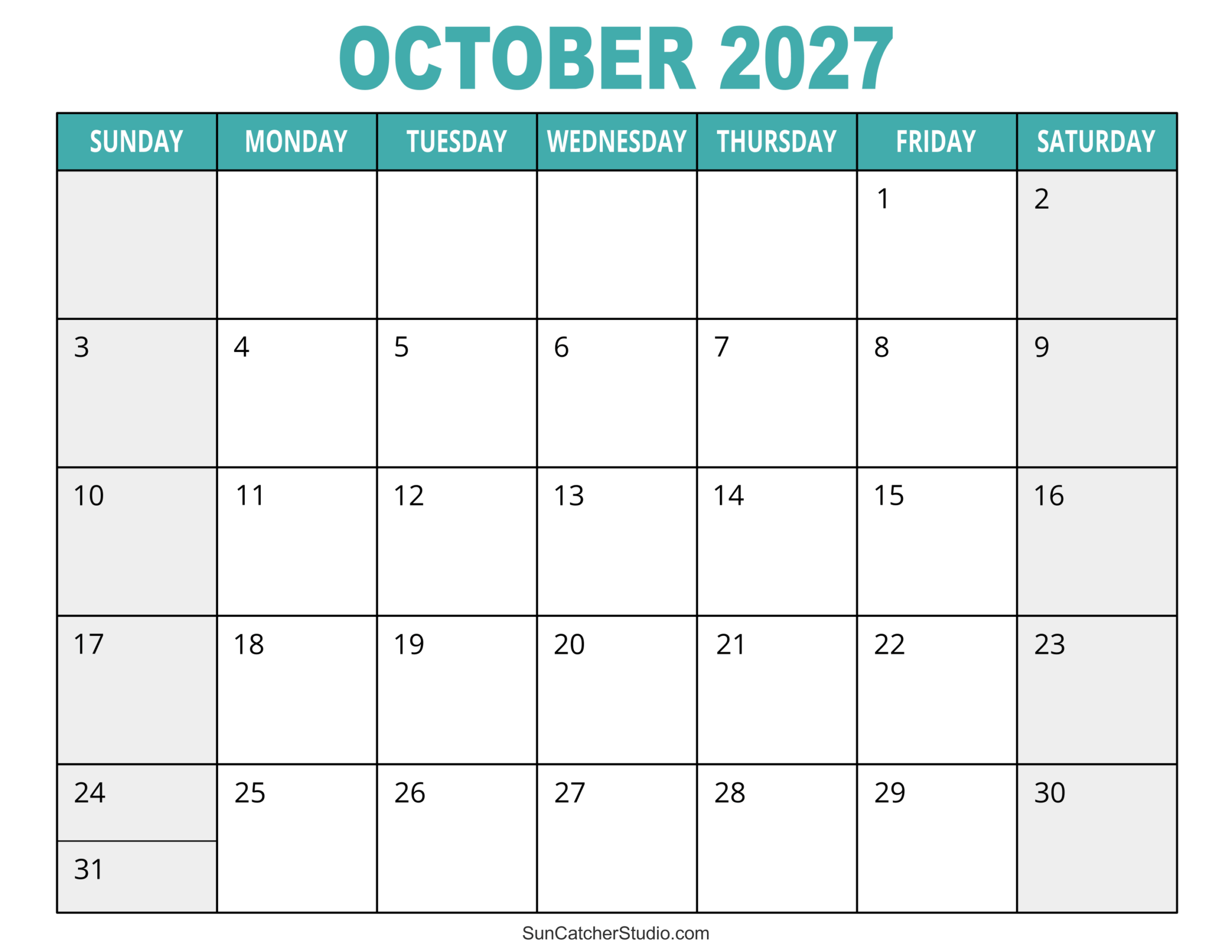 October 2027 Calendar