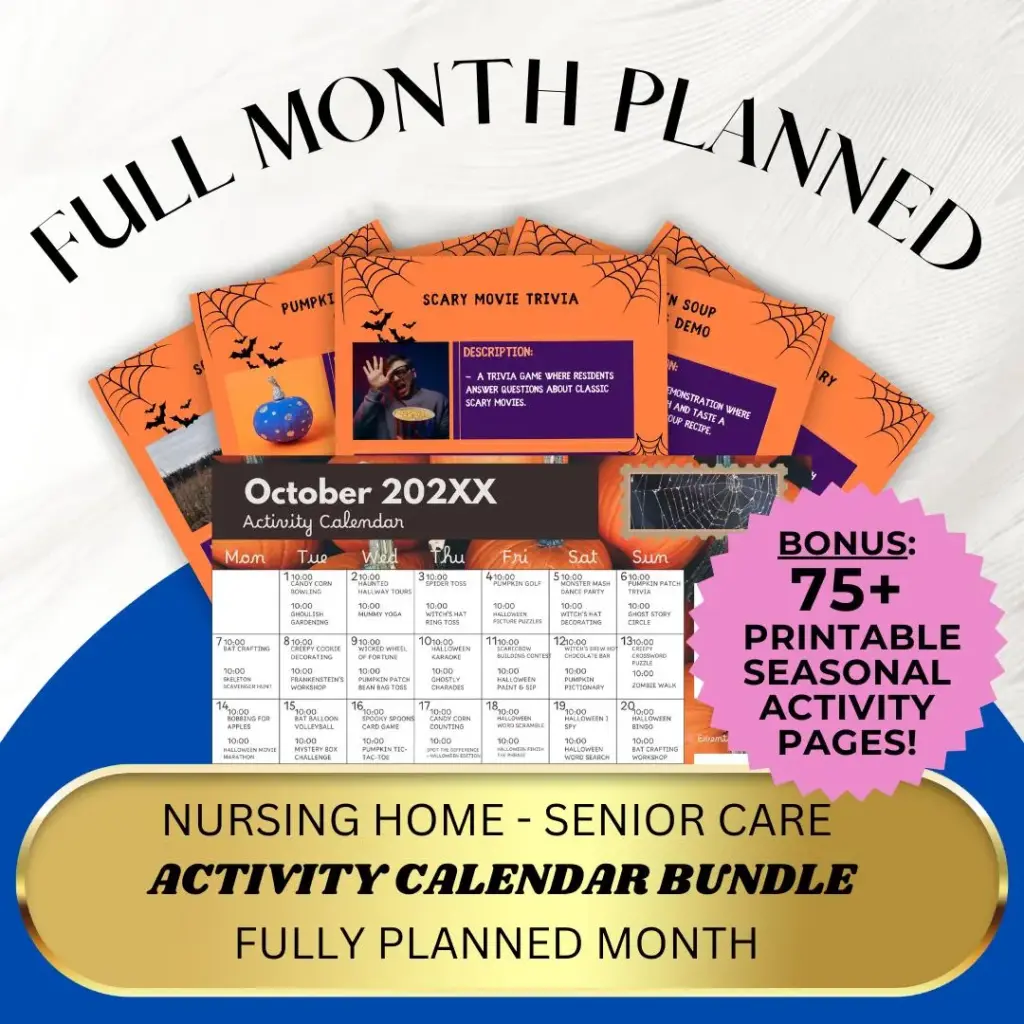 October Activities Calendar Senior