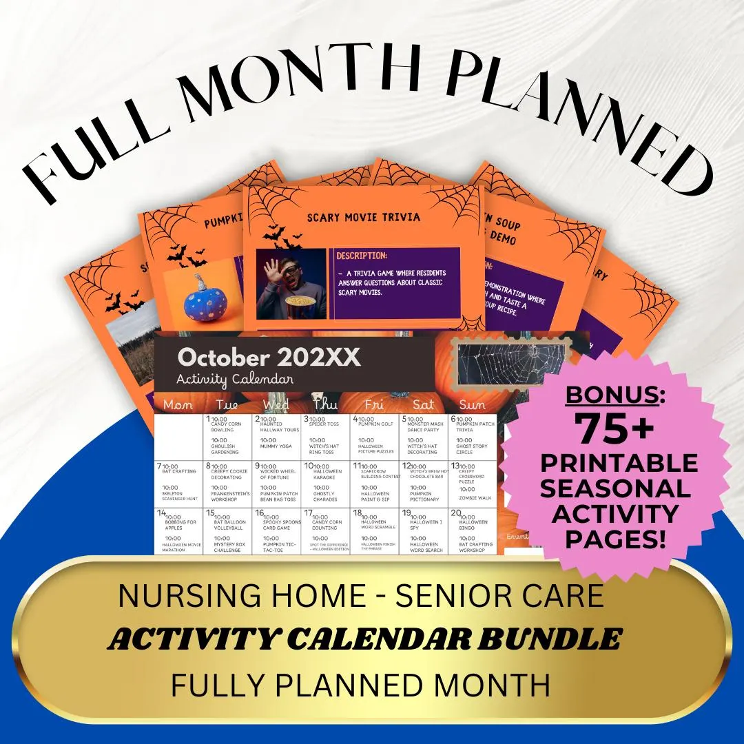 October Activities Calendar Senior