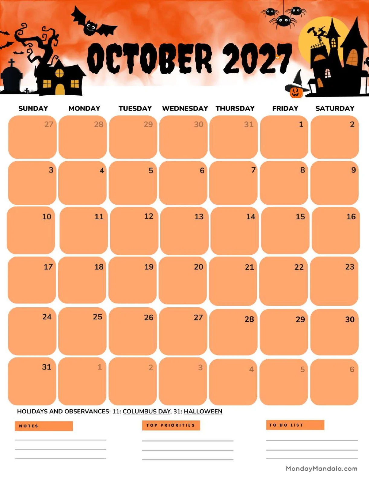 October Calendar