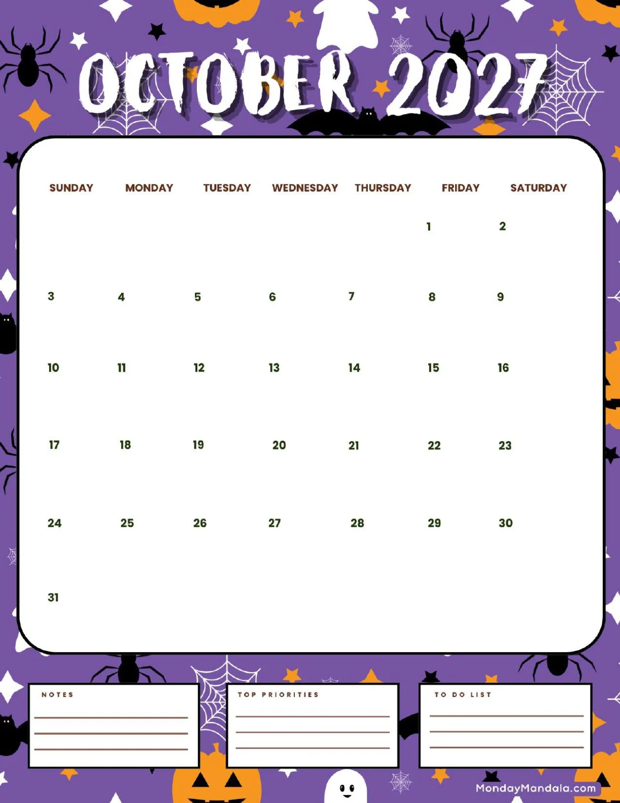 October Calendar