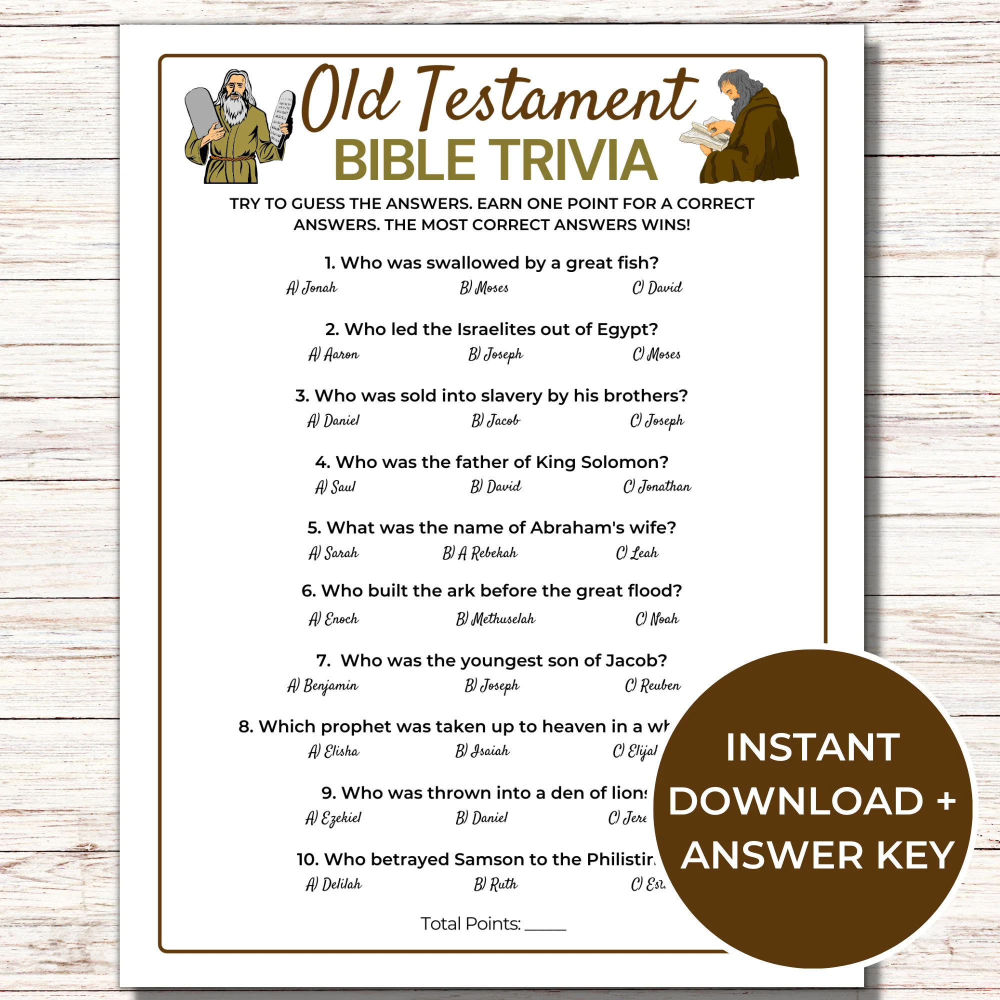 Old Testament Bible Trivia Game Old Testament Bible Trivia Game