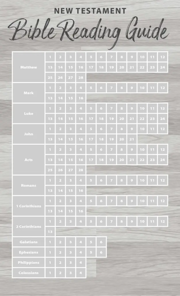 Old Testament New Testament Reading Guide Checklist