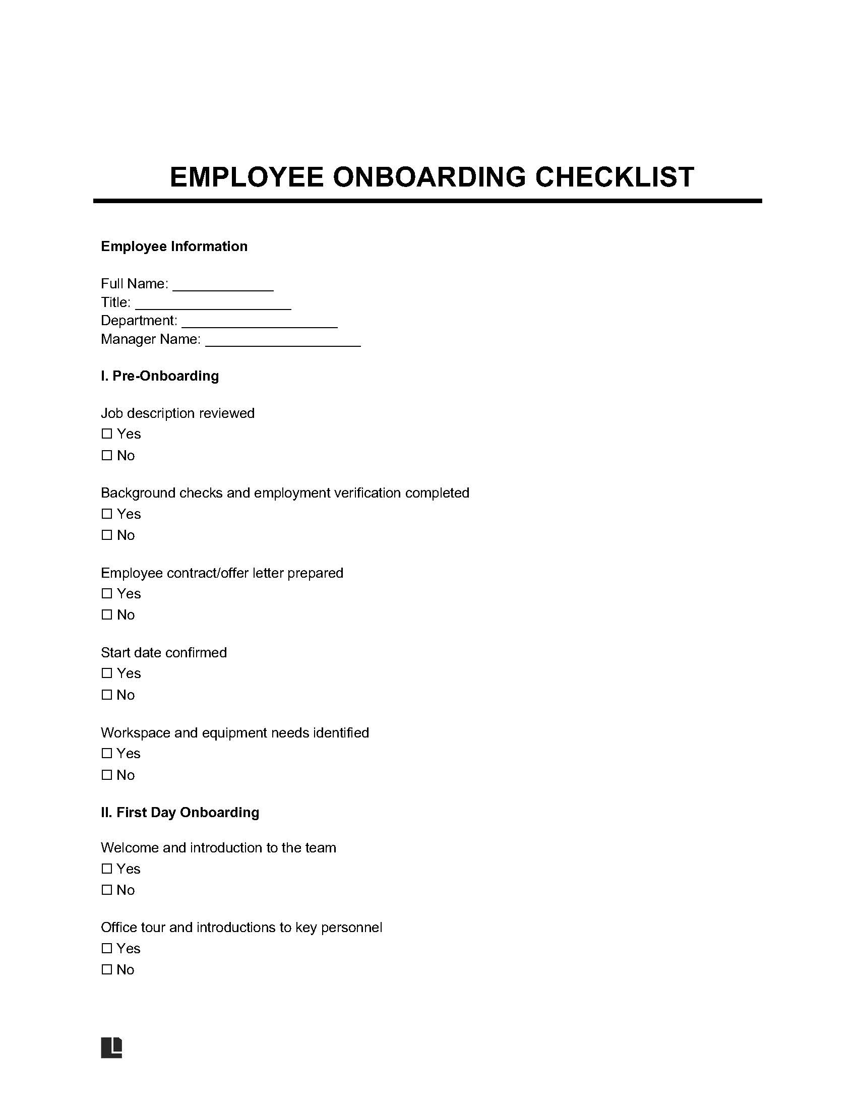 Onboarding Checklist
